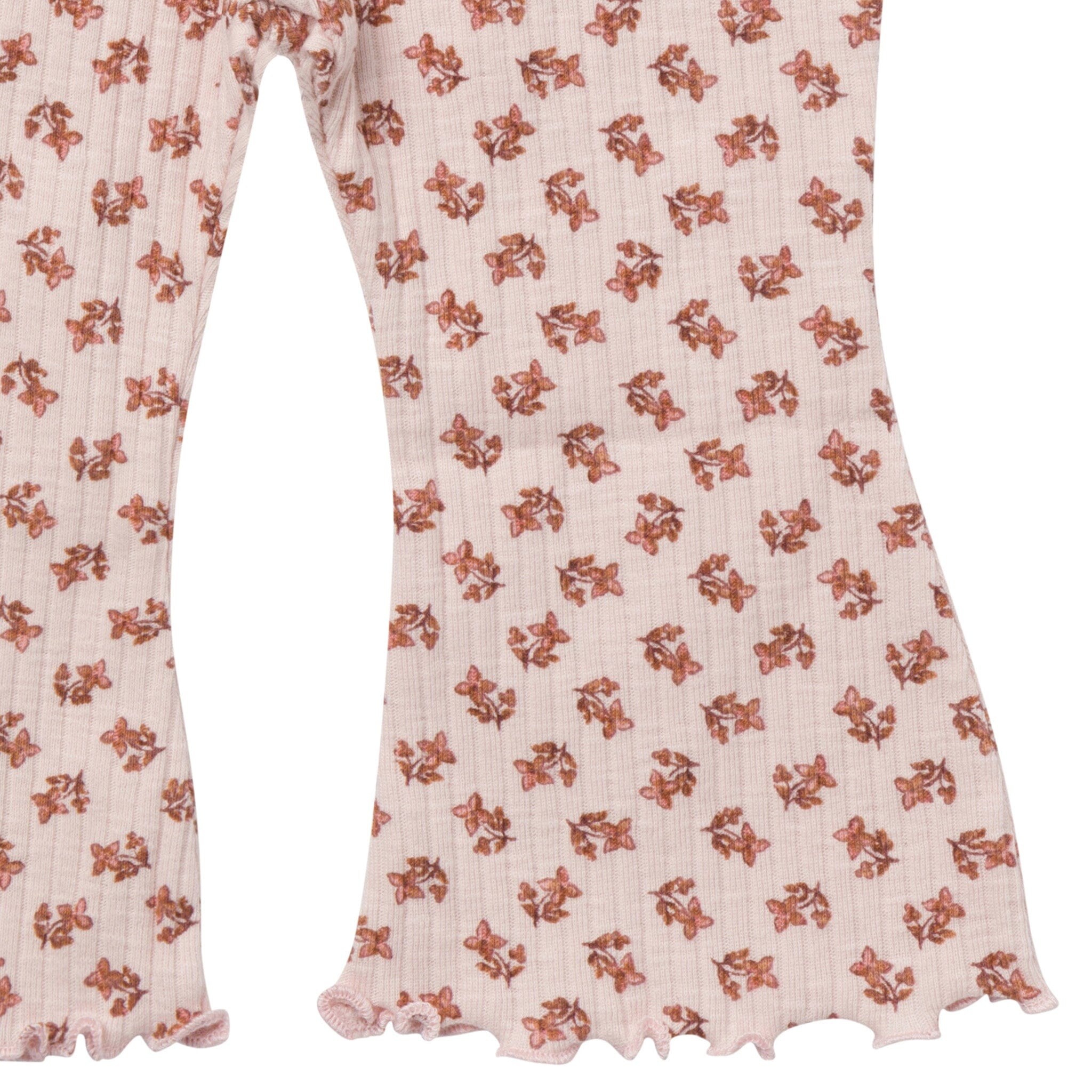 4-Piece Baby Girls Pink Petite Ditsy Henley Ruffle Tops and Pants Set - Image 11