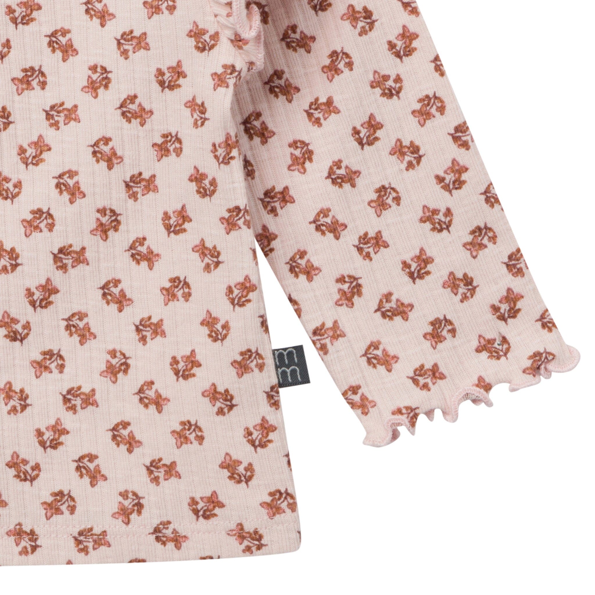 4-Piece Baby Girls Pink Petite Ditsy Henley Ruffle Tops and Pants Set - Image 8