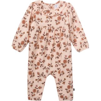 Baby Girls Pink Wildflower Ruffle Collar Romper