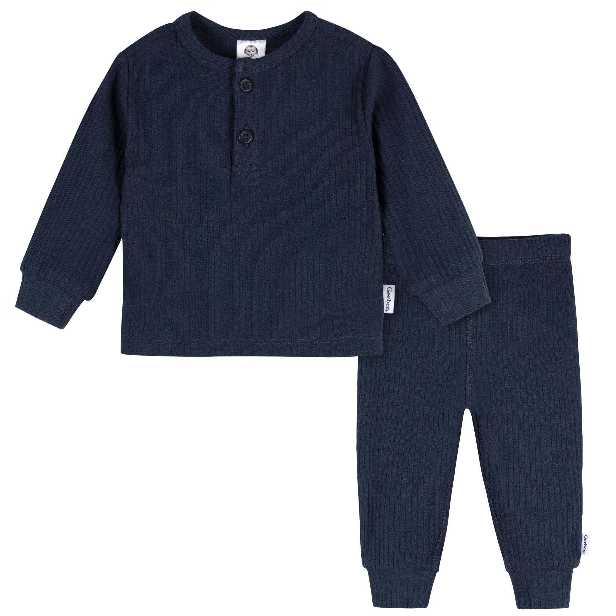 2-Piece Baby Boys Navy Top and Active Pant Set