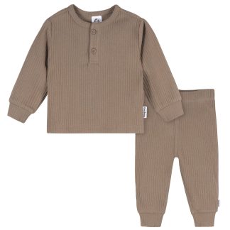 2-Piece Baby Boys Soft Brown and Active Pant Set