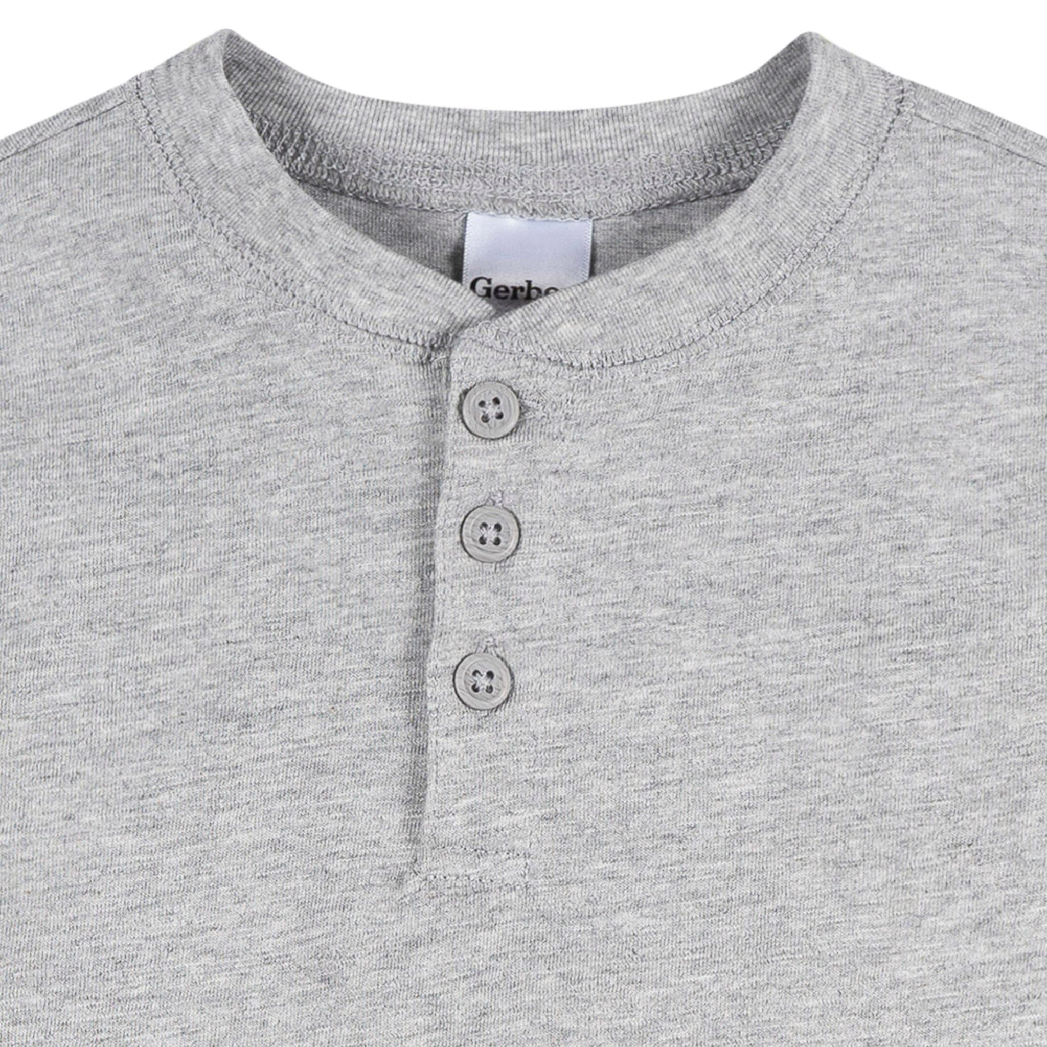 3-Pack Infant & Toddler Boys Black/White/Grey Long Sleeve Shirts - Image 5
