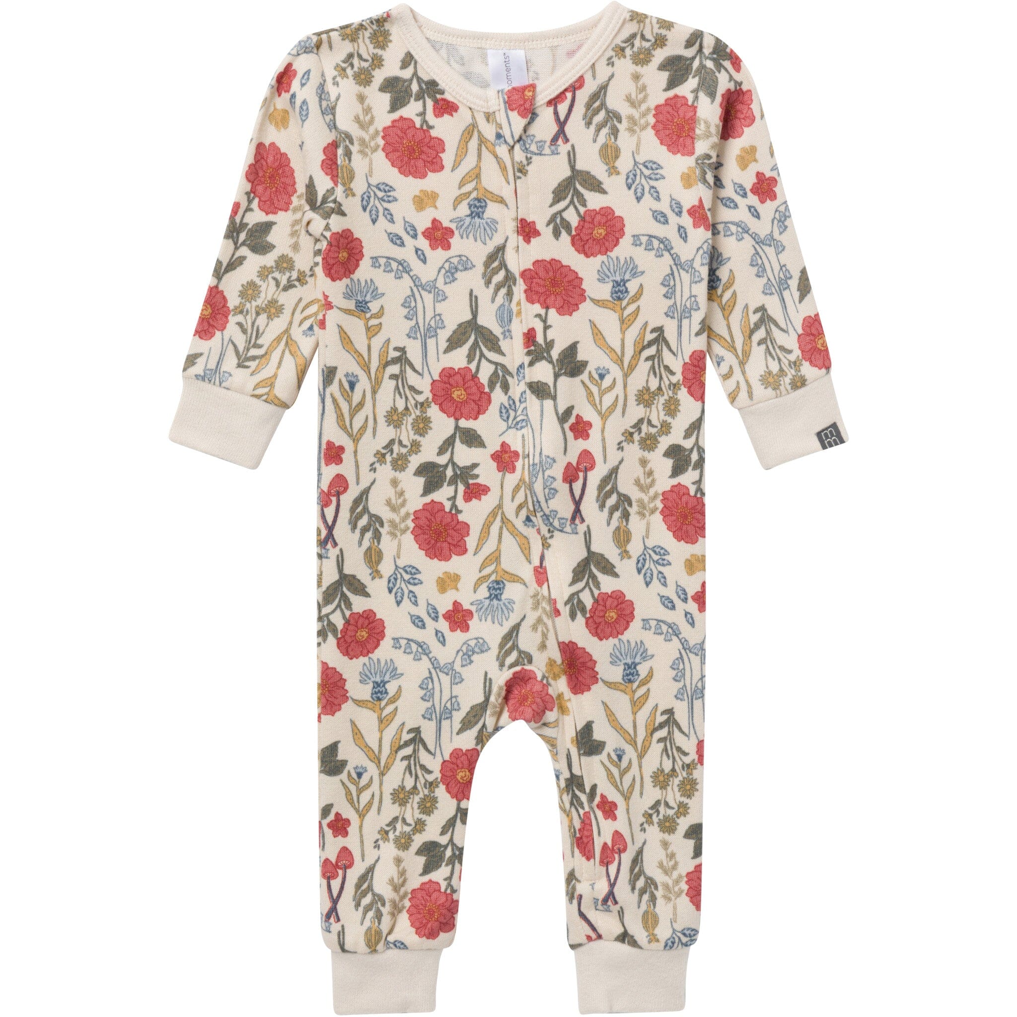 Girls Off-White Floral Snug Fit Footless Pajamas
