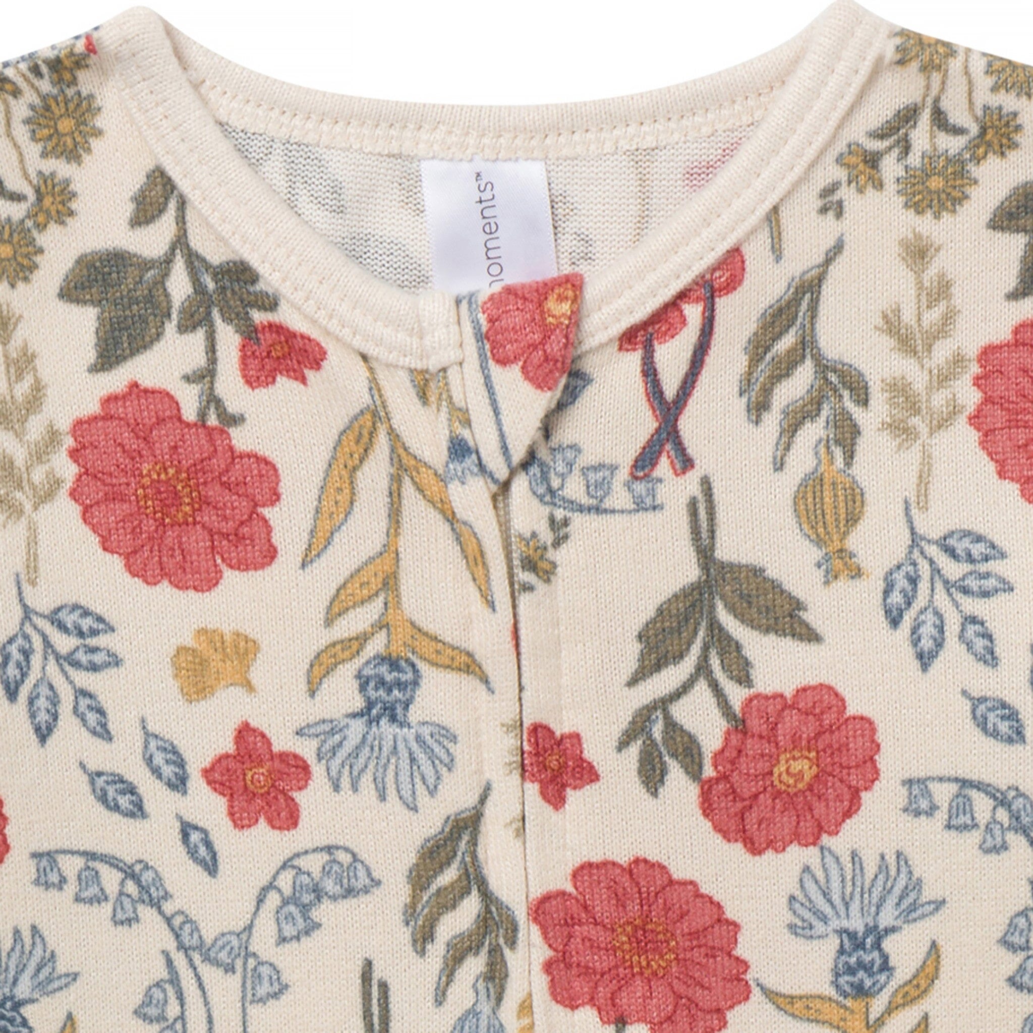 Girls Off-White Floral Snug Fit Footless Pajamas - Image 6