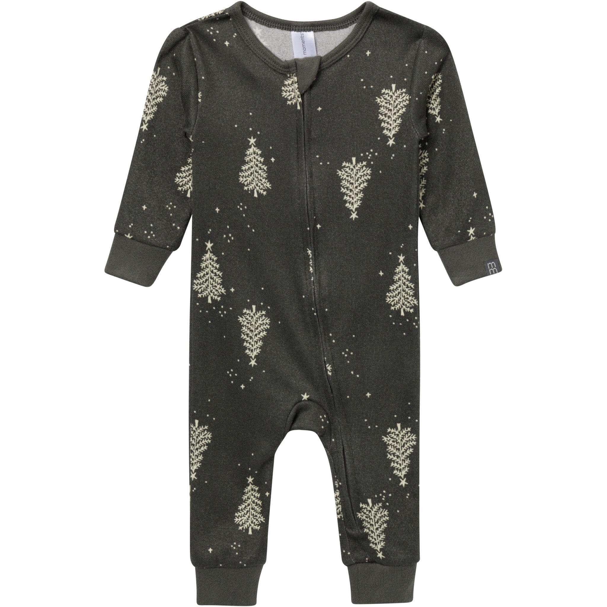 Neutral Green Christmas Tree Snug Fit Footless Pajamas