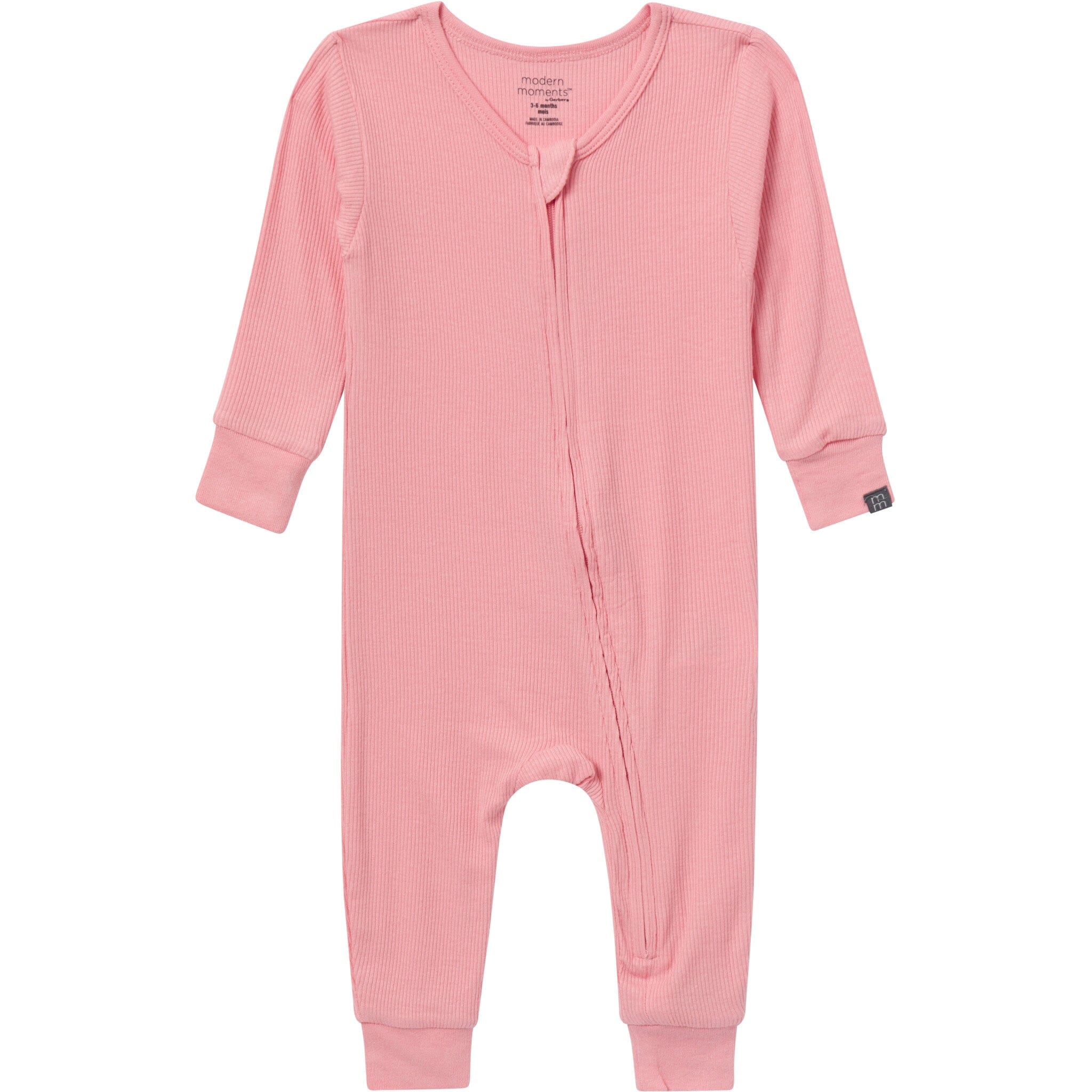 2-Pack Girls Peach Floral Viscose Snug Fit Footless Pajamas - Image 2