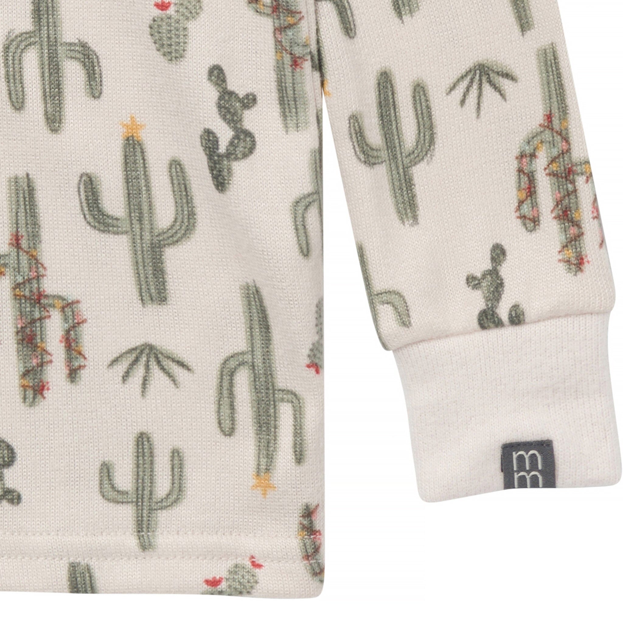 2-Piece Neutral Christmas Cactus Snug Fit Pajama Set - Image 4