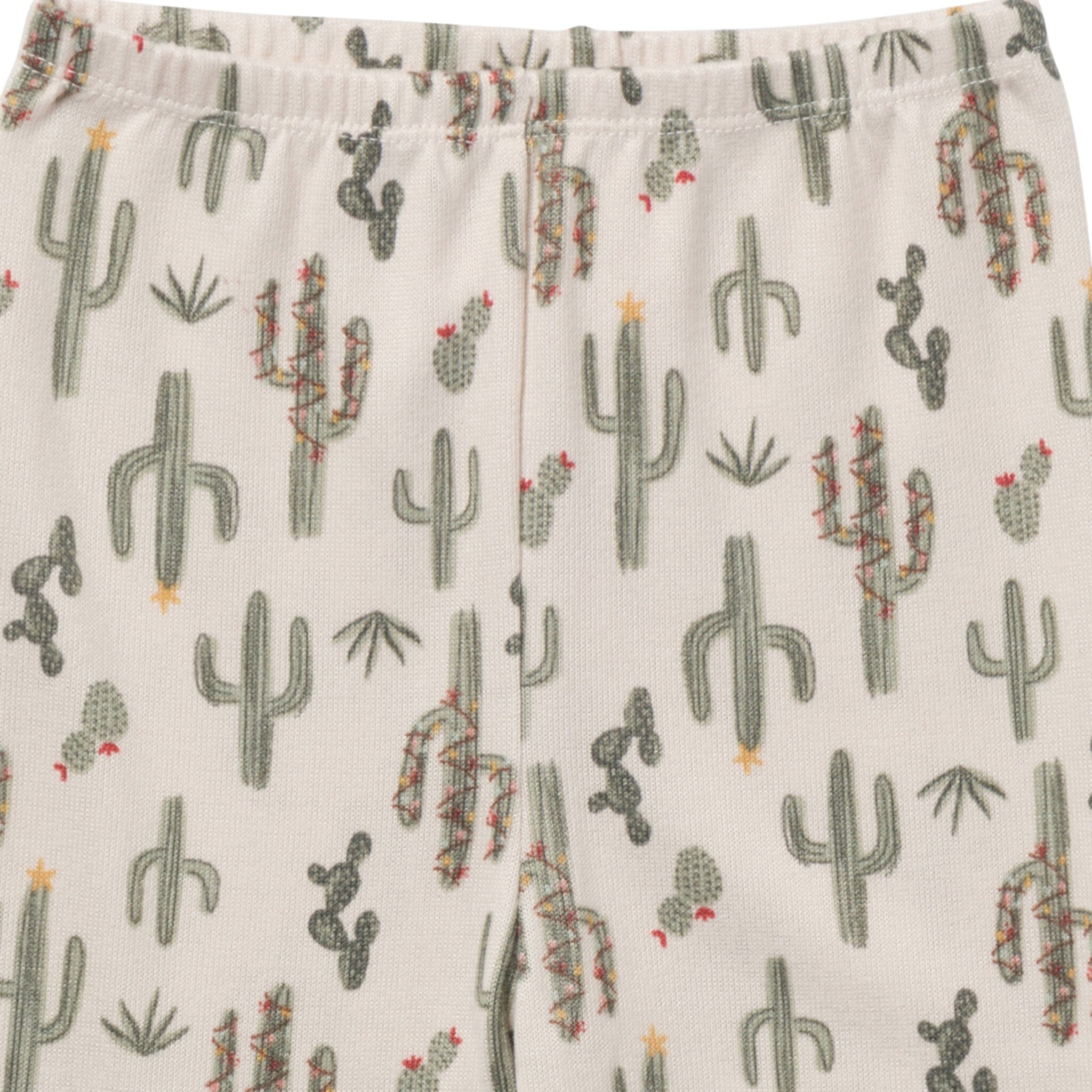 2-Piece Neutral Christmas Cactus Snug Fit Pajama Set - Image 6