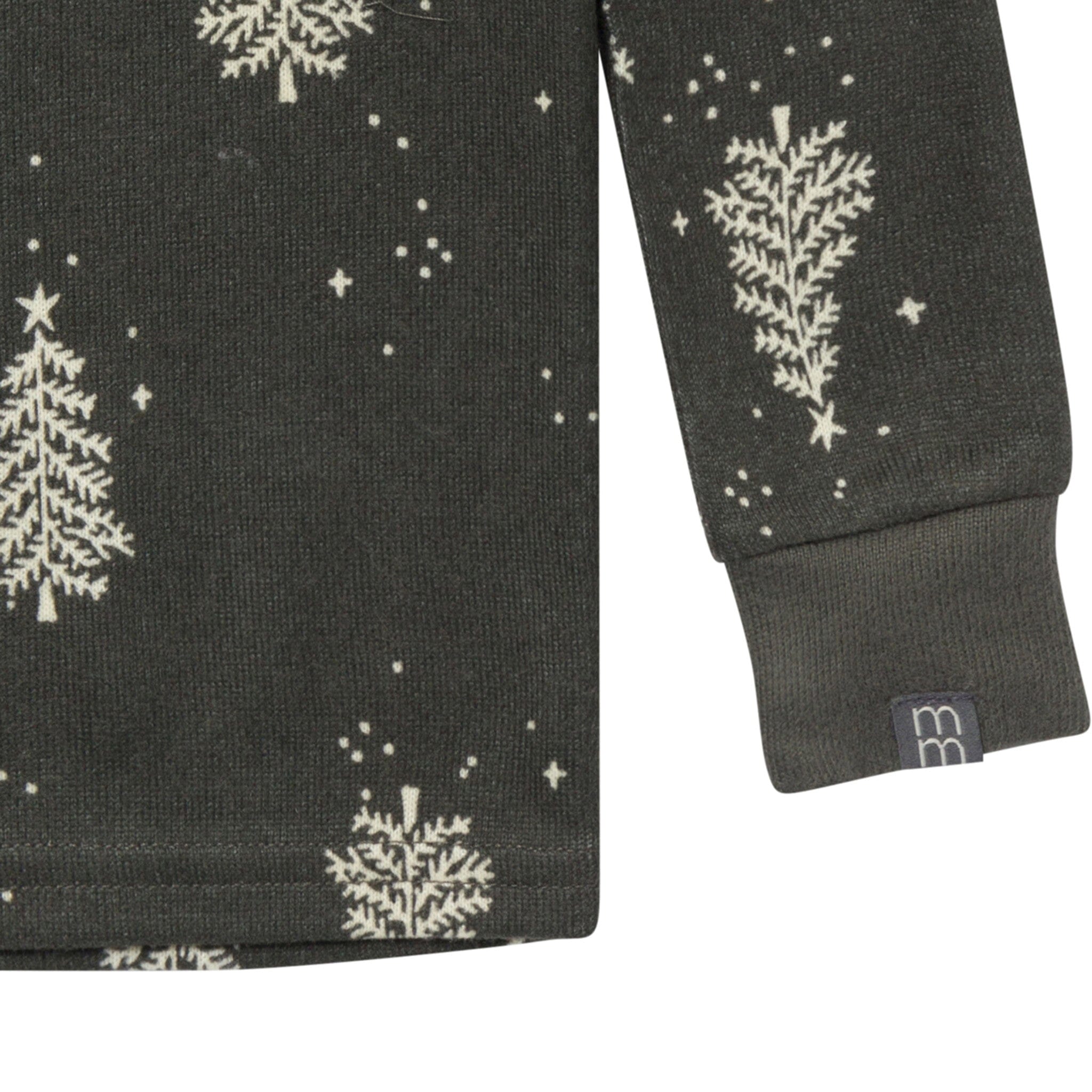 2-Piece Neutral Green Christmas Tree Snug Fit Pajama Set - Image 4