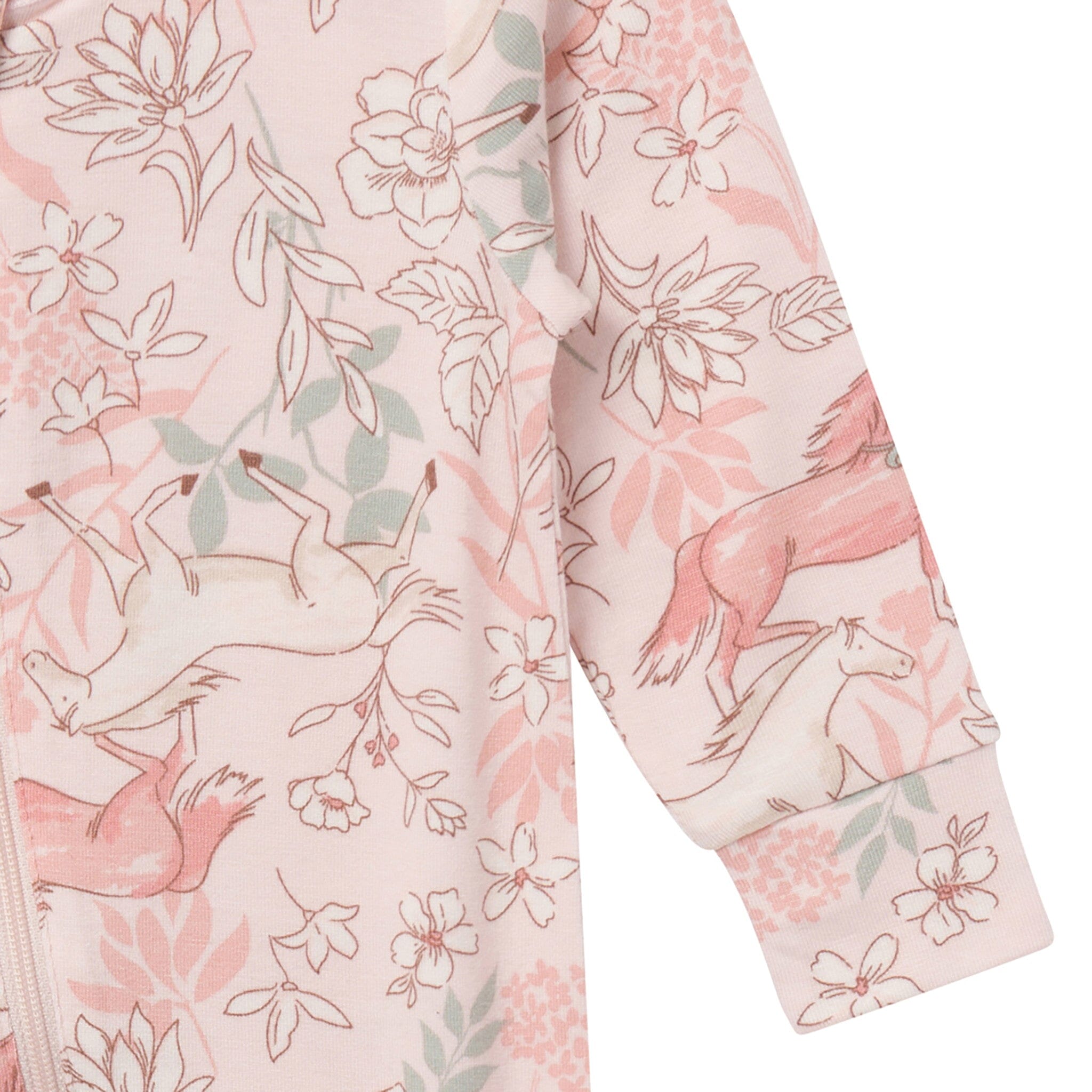 2-Pack Baby Girls Horses Zip Front Viscose Rompers - Image 6