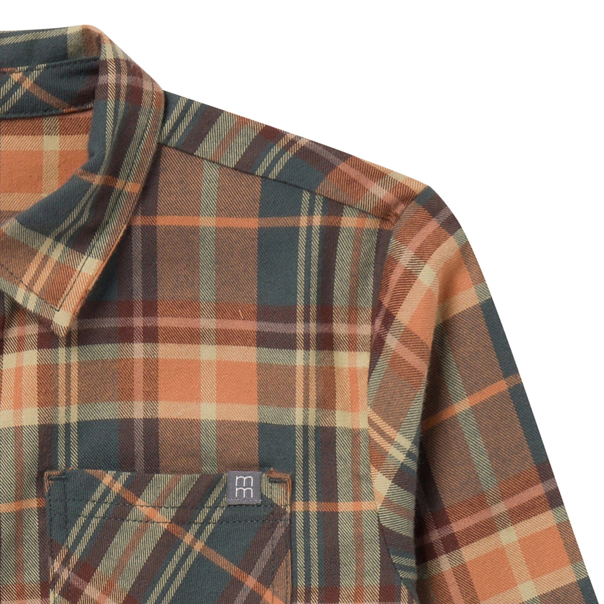 2-Piece Boys Orange Plaid Shirt and Pant Set - Image 5