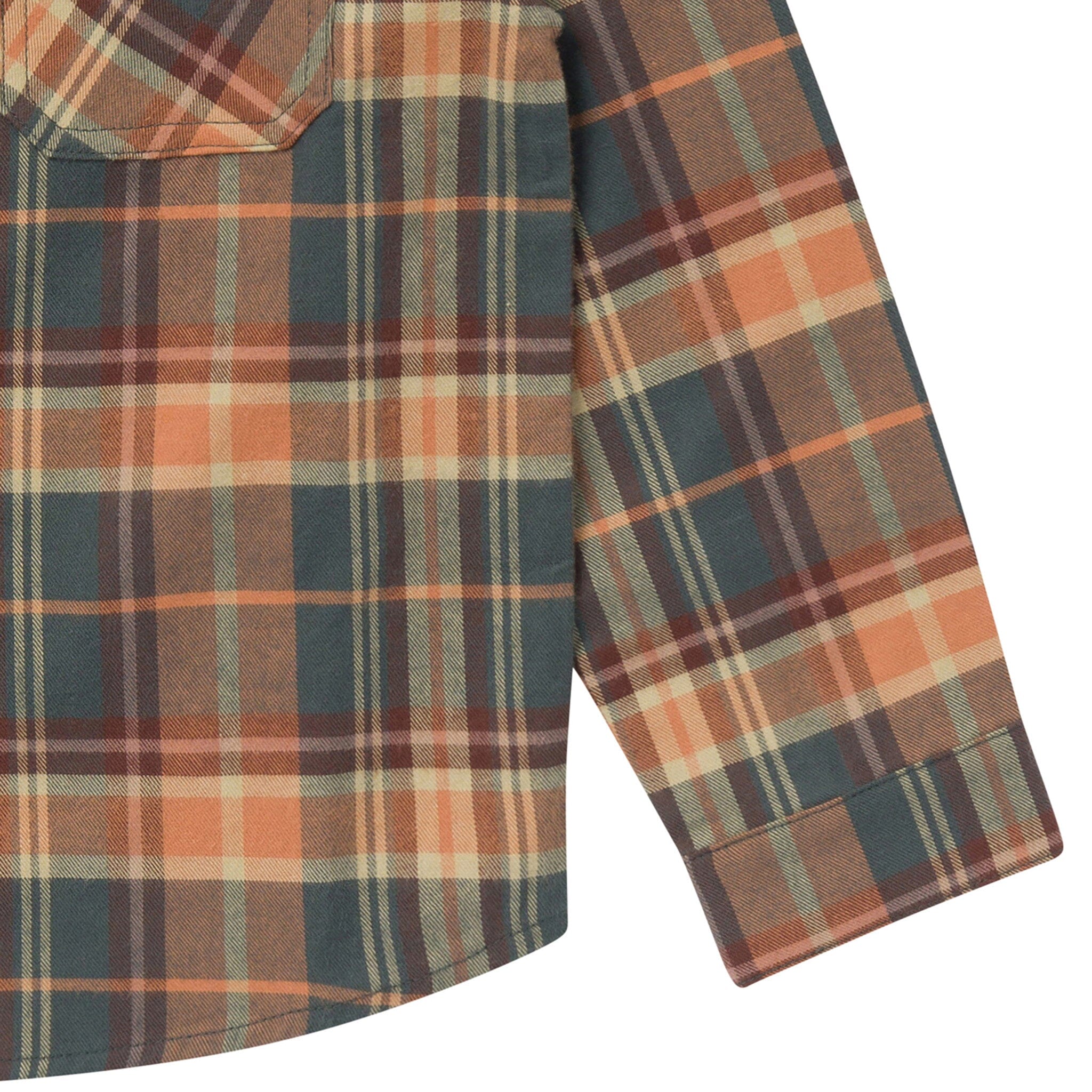 2-Piece Boys Orange Plaid Shirt and Pant Set - Image 6