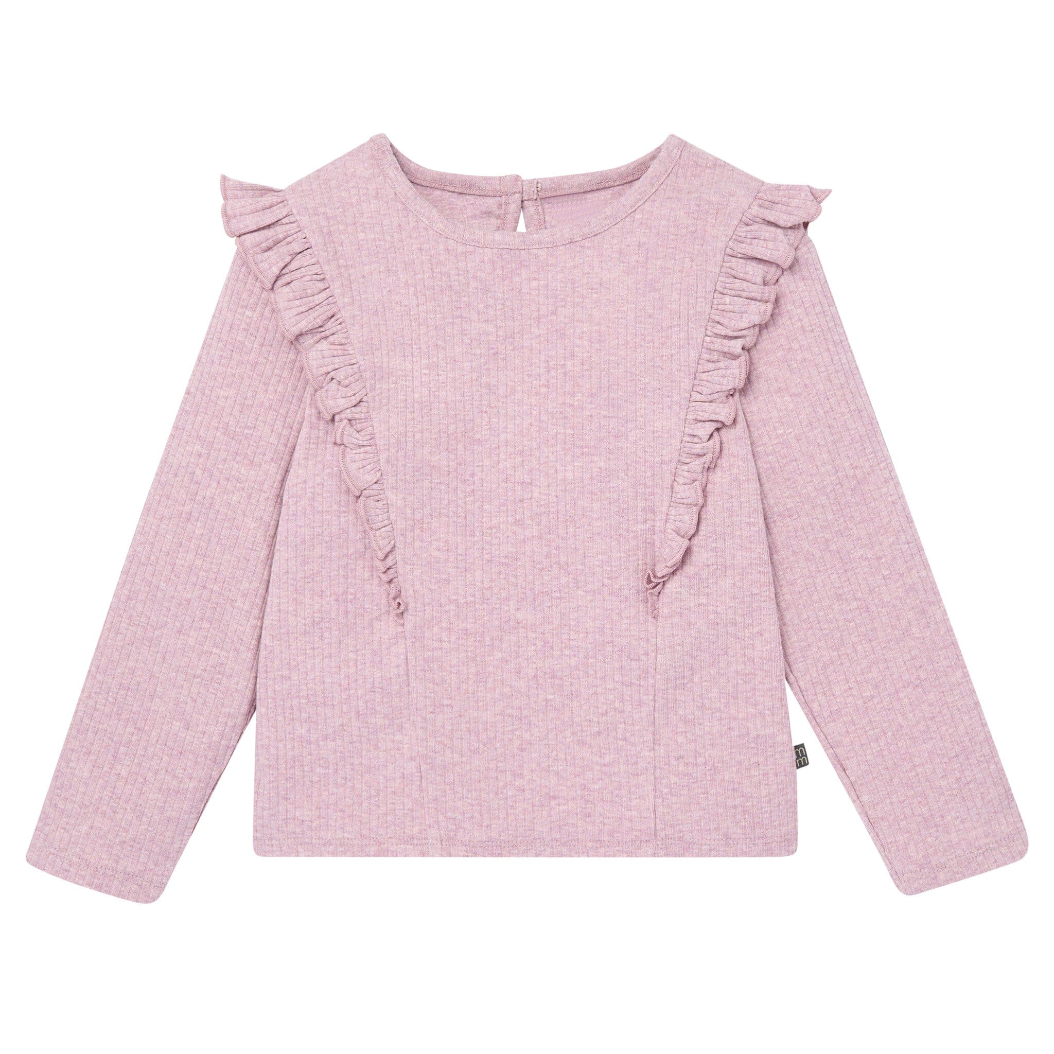 4-Piece Infant & Toddler Girls Purple Flowers Ruffle Tops and Leggings Set - Image 2