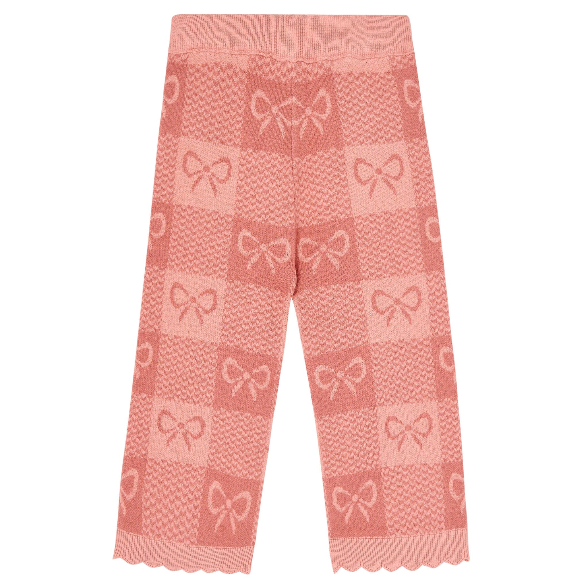 2-Piece Girls Pink Bows Check Sweater Top and Pant Set - Image 7