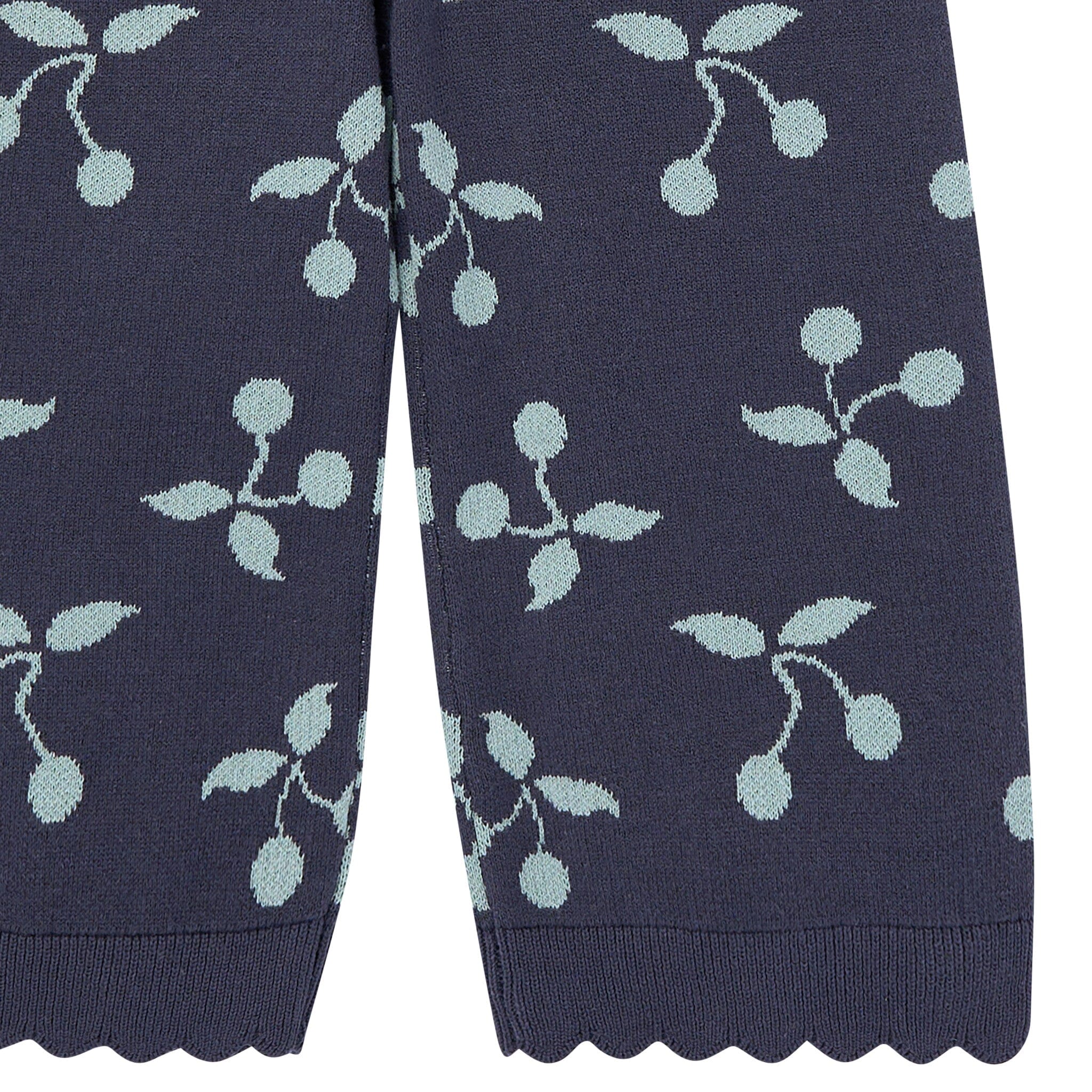 2-Piece Infant & Toddler Girls Blue Cherry Sweater and Pant Set - Image 7