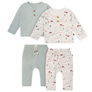 4-Piece Baby Boys Buffalo Desert Henley Tops and Pants Set