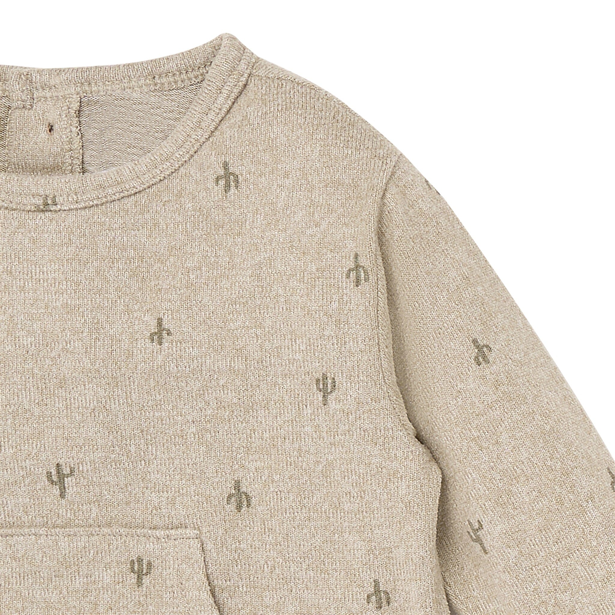 2-Piece Baby Boys Olive Cactus Hacci Top and Pants Set - Image 3