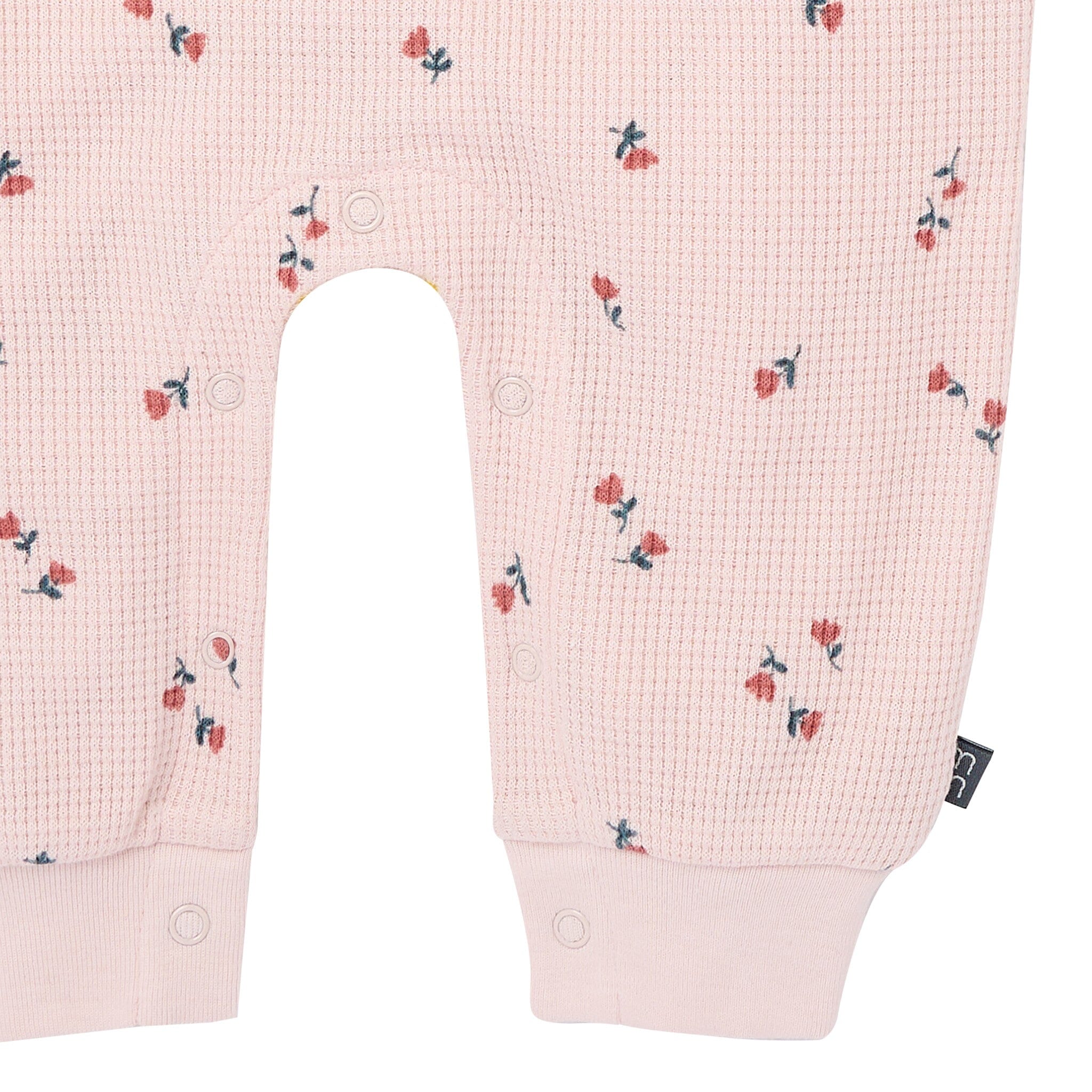 Baby Girls Pink Tulip Waffle Slouch Romper - Image 4