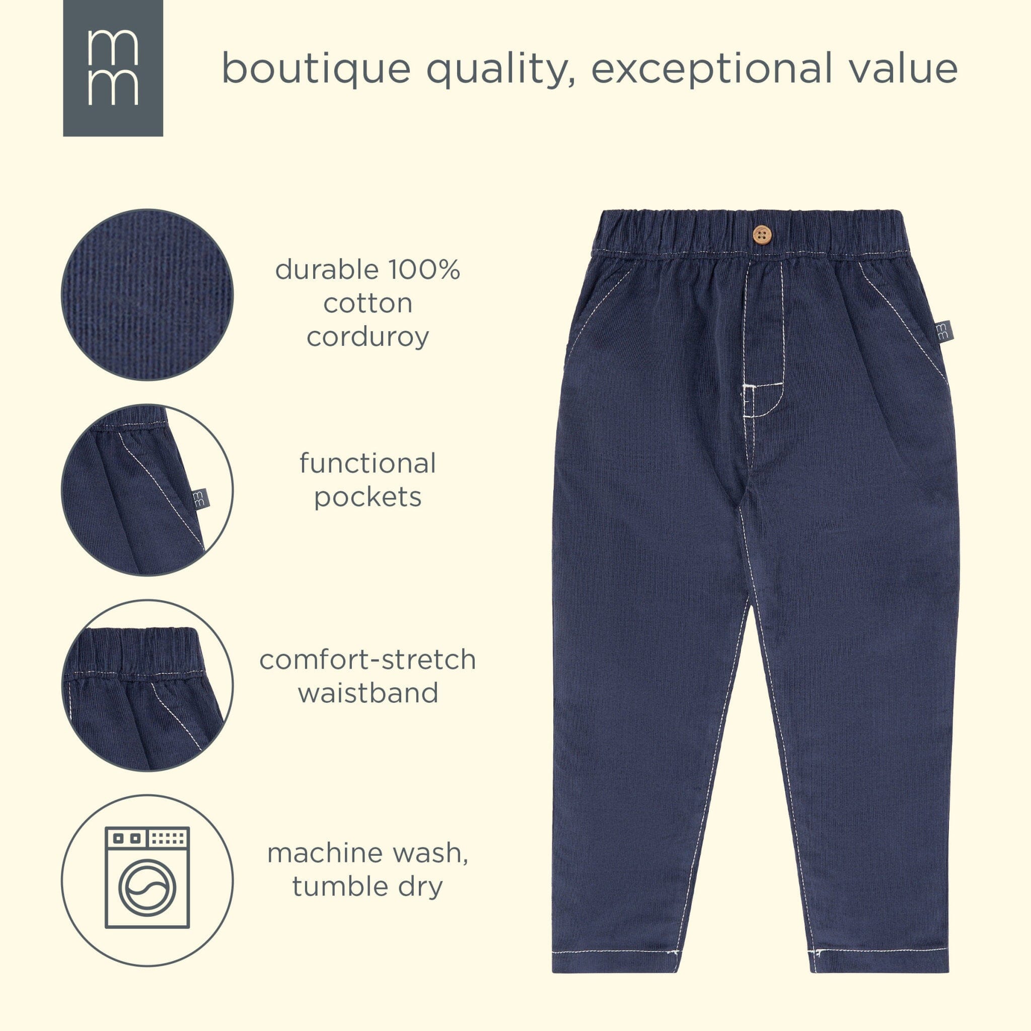 Infant & Toddler Boys Navy Corduroy Pants - Image 5