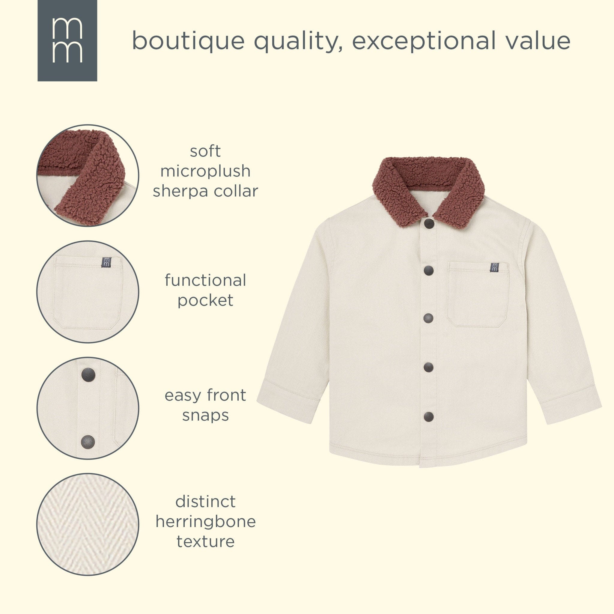 Boys Oyster Herringbone Shacket - Image 8