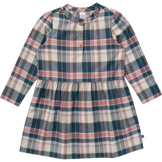 Girls Orion Blue Plaid Collared Dress