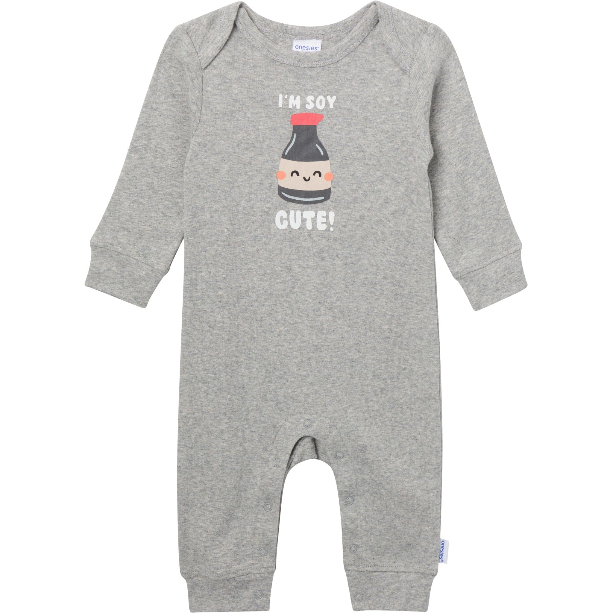 3-Pack Baby Neutral Soy Cute Lap Shoulder Rompers - Image 2