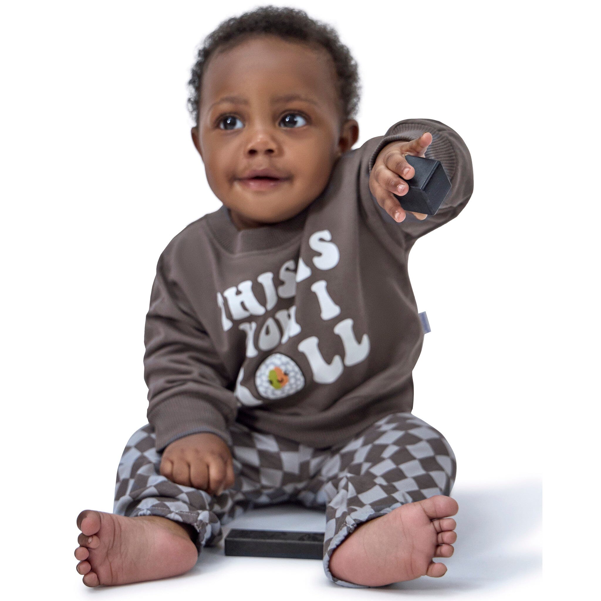 2-Piece Baby Neutral Sushi Roll Sweatshirt Set - Image 3