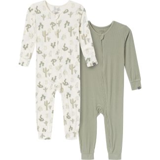 2-Pack Baby & Toddler Neutral Ivory Cactus Viscose Snug Fit Footless Pajamas