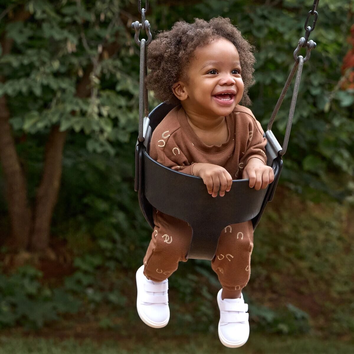 2-Piece Baby & Toddler Boys Brown Horseshoe Sweatshirt & Pant Set - Image 2