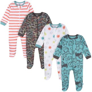 4-Pack Baby Boys Animals Sleep 'N Play