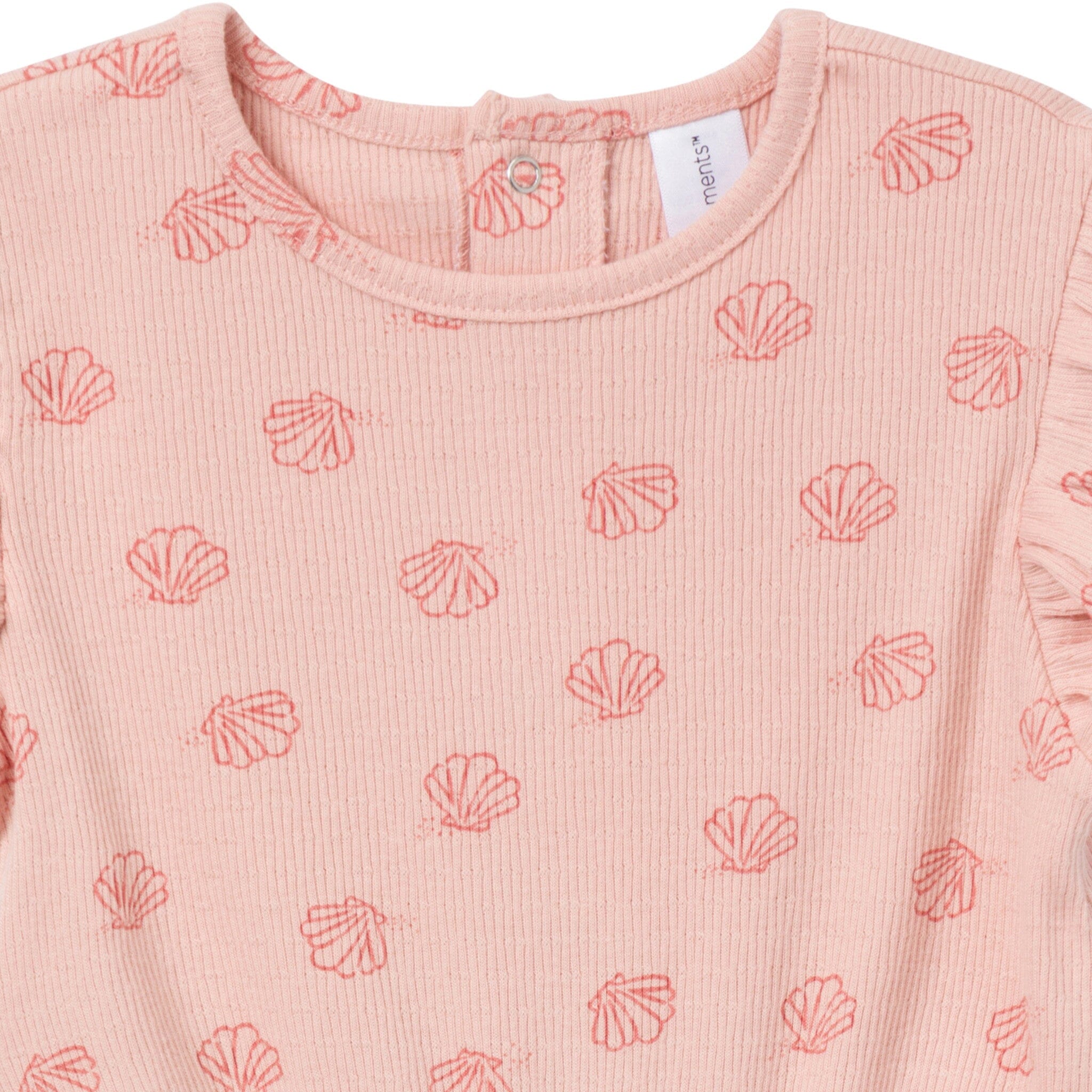 Infant & Toddler Girls Rose Seashells Flutter Sleeve Romper - Image 2