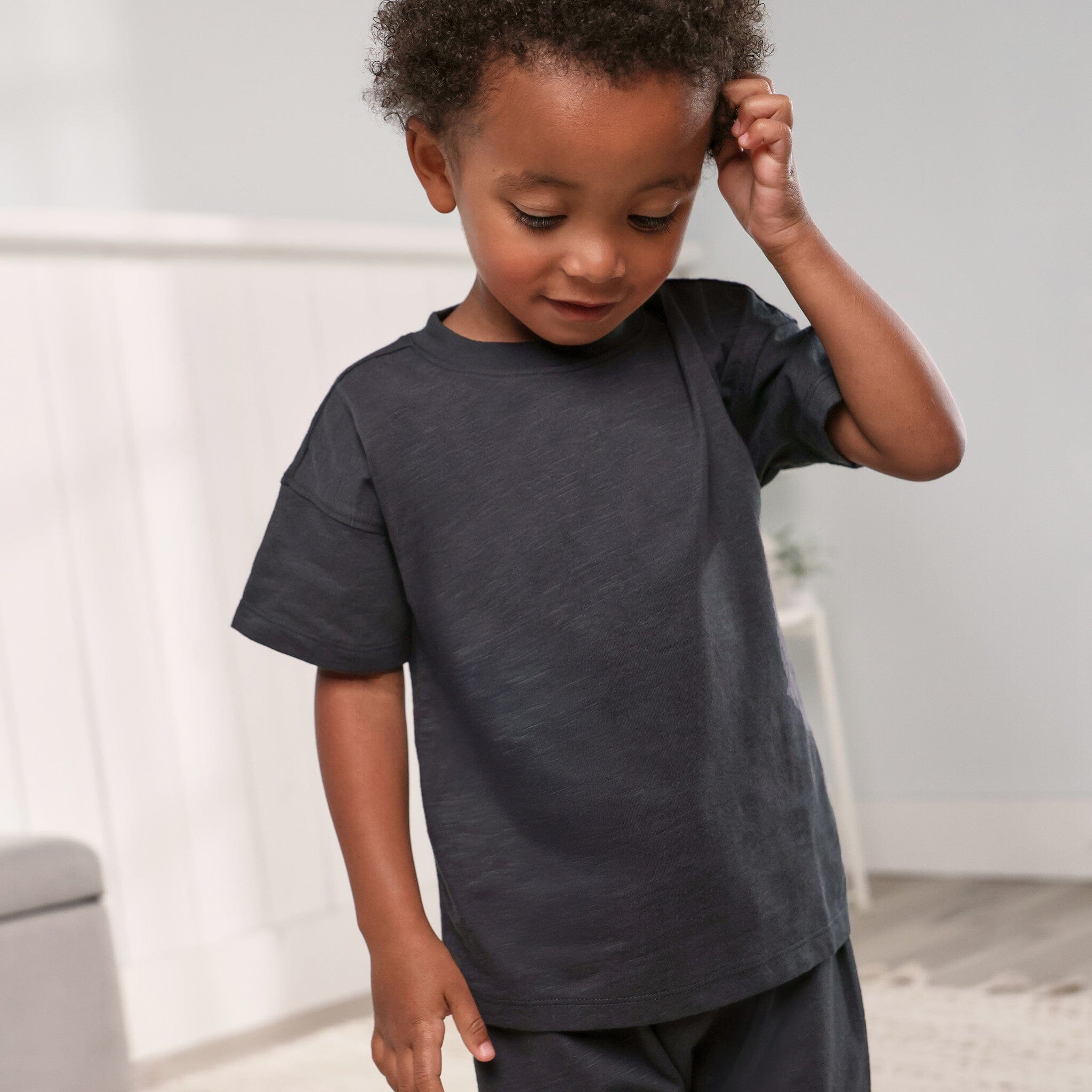 2-Piece Infant & Toddler Neutral Asphalt T-Shirt & Jogger Pants Set - Image 3