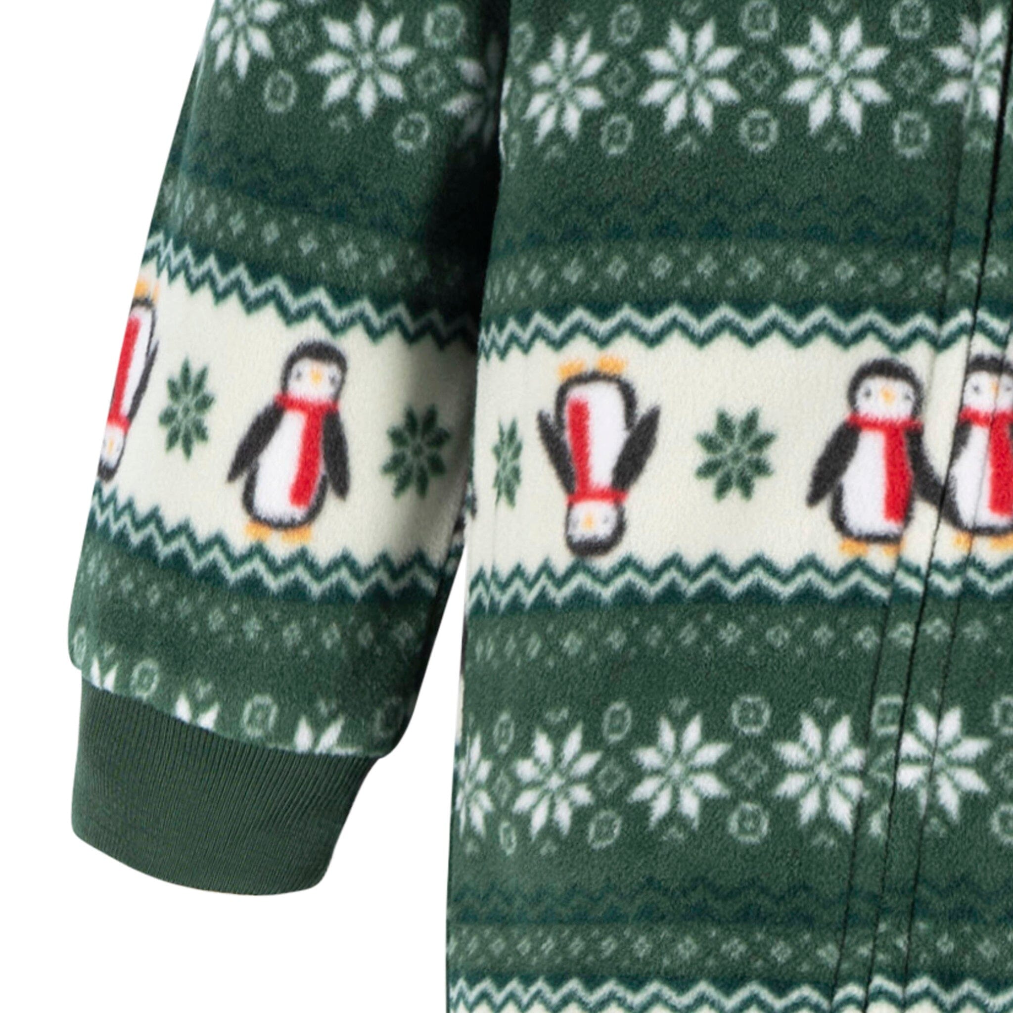 Baby & Toddler Neutral Green Fair Isle Footed Fleece Pajamas - Image 6