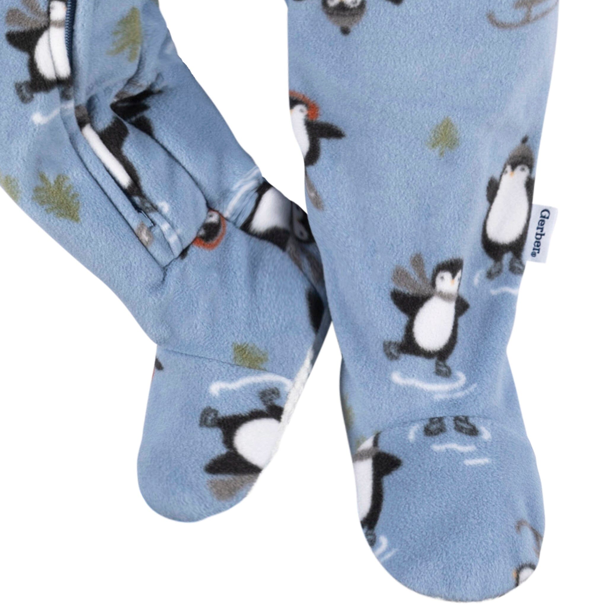Baby & Toddler Boys Blue Penguins Footed Fleece Pajamas - Image 4