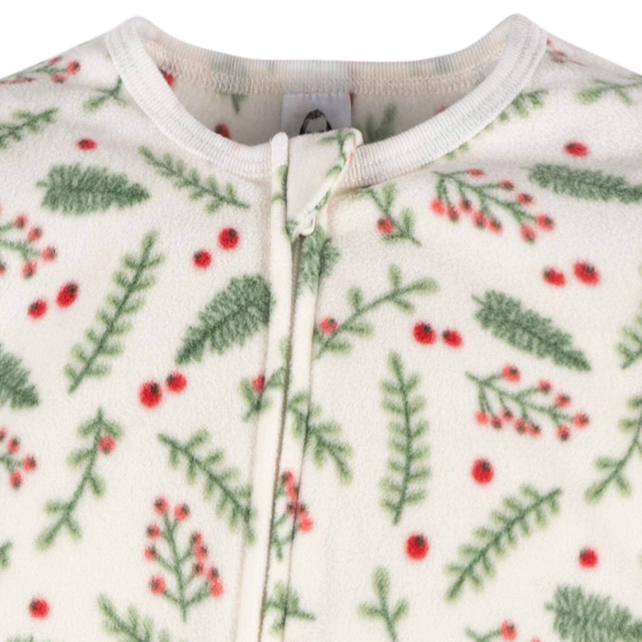 Baby & Toddler Neutral Mistletoe Footed Fleece Pajamas - Image 4