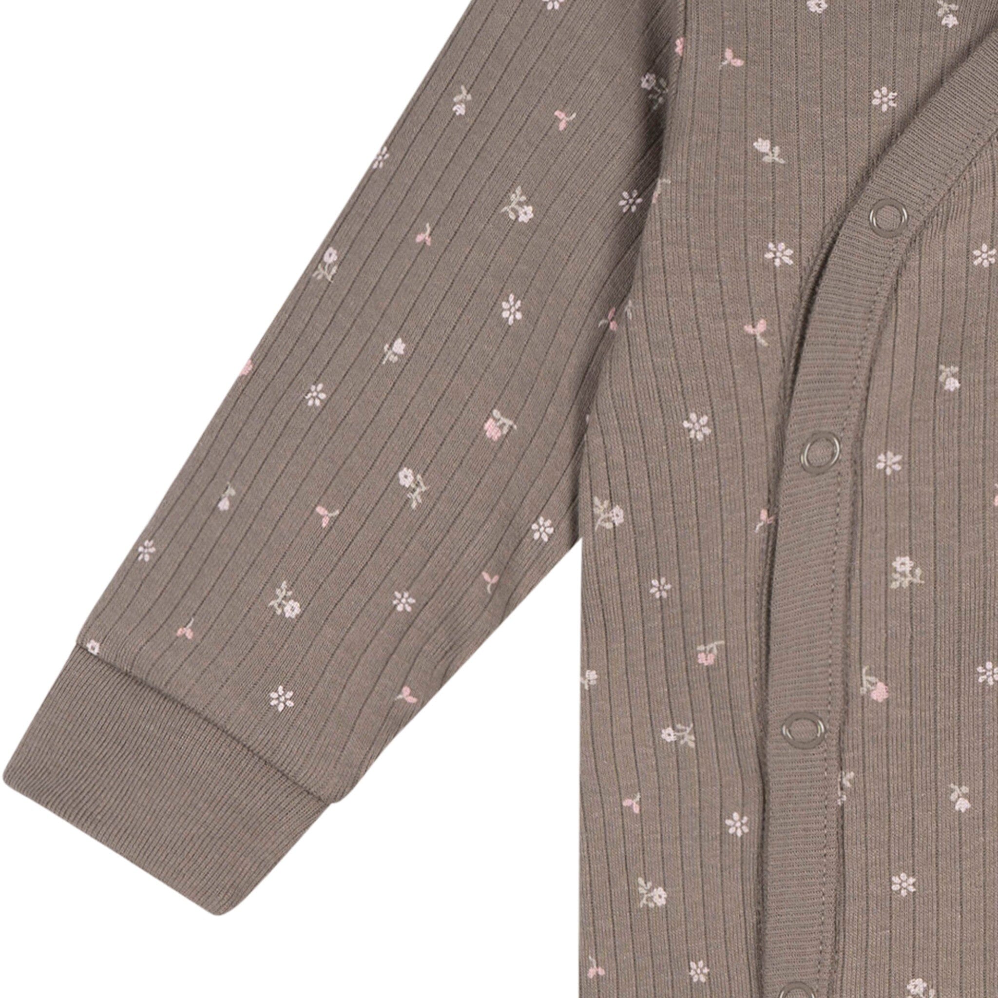 Baby Girls Brown Flowers Footless Pajamas - Image 6