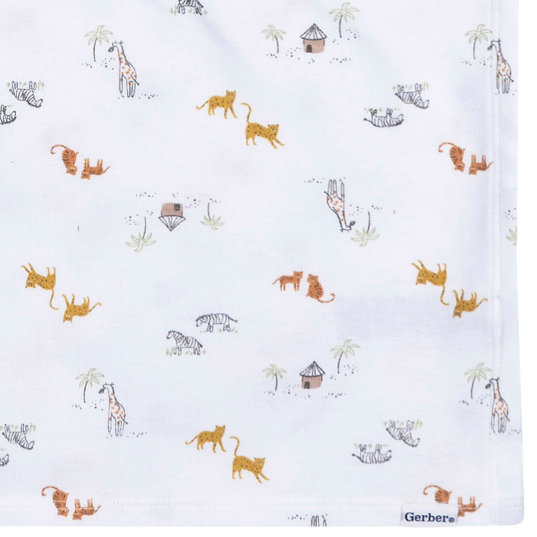 2-Piece Baby Neutral Safari Swaddle and Cap Set - Image 4