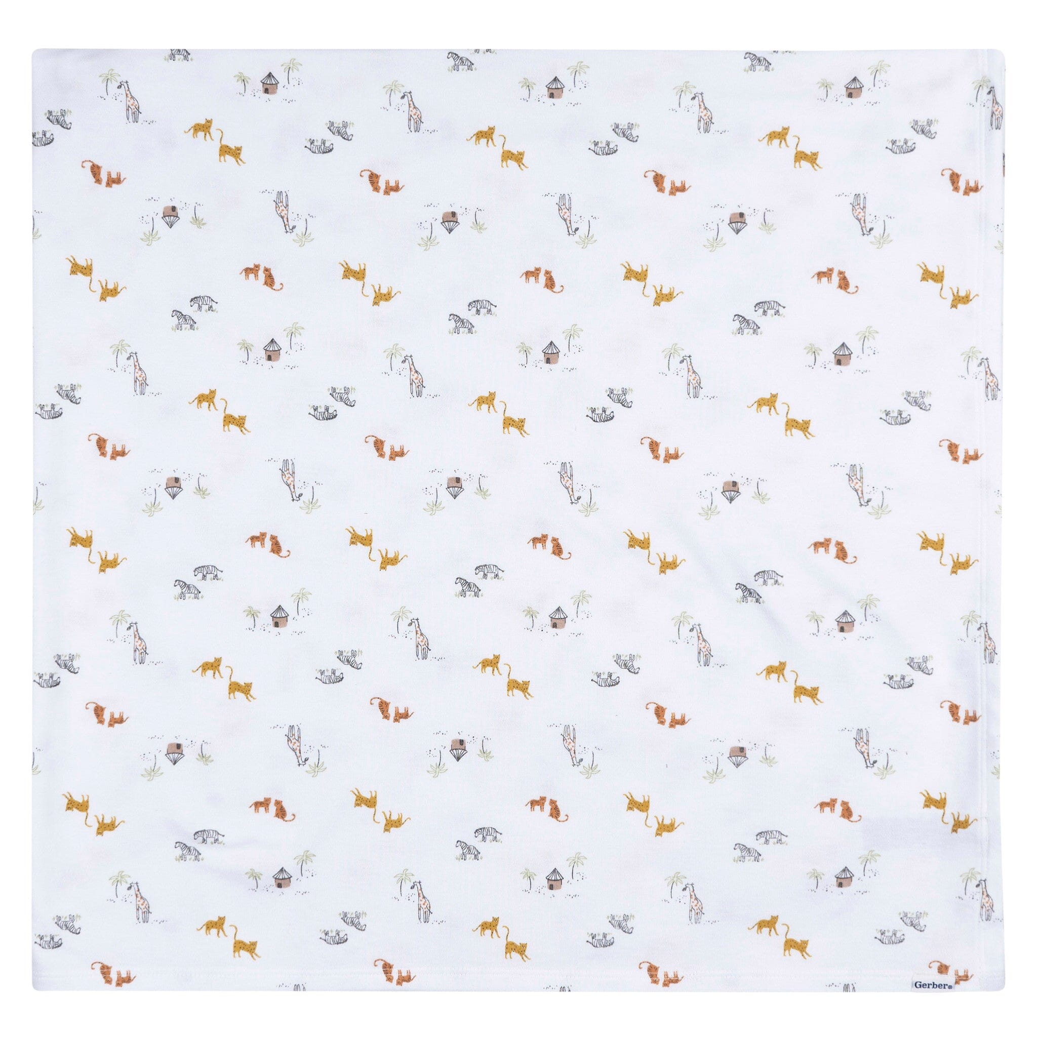 2-Piece Baby Neutral Safari Swaddle and Cap Set - Image 5