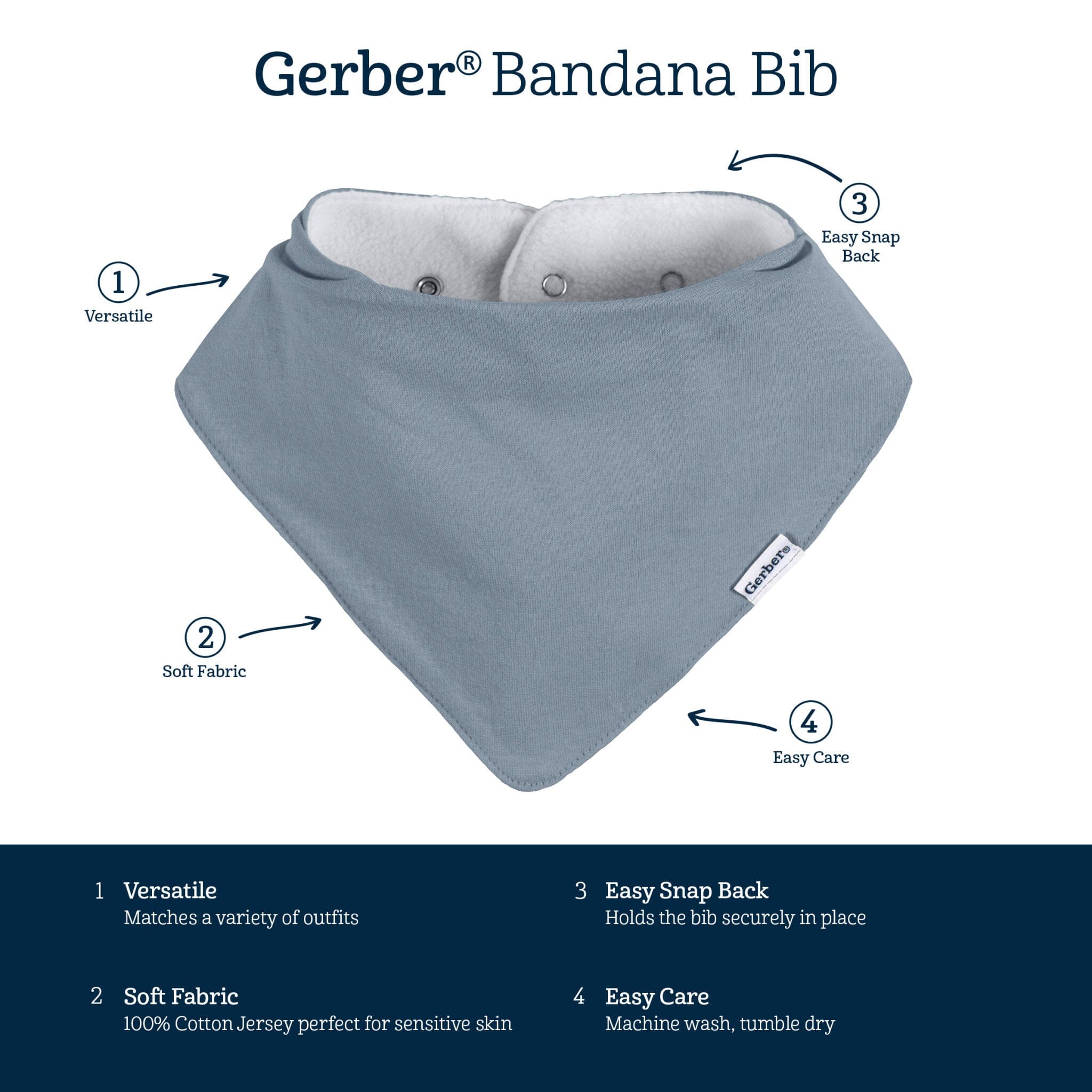 3-Pack Baby Neutral Safari Bandana Bib - Image 9