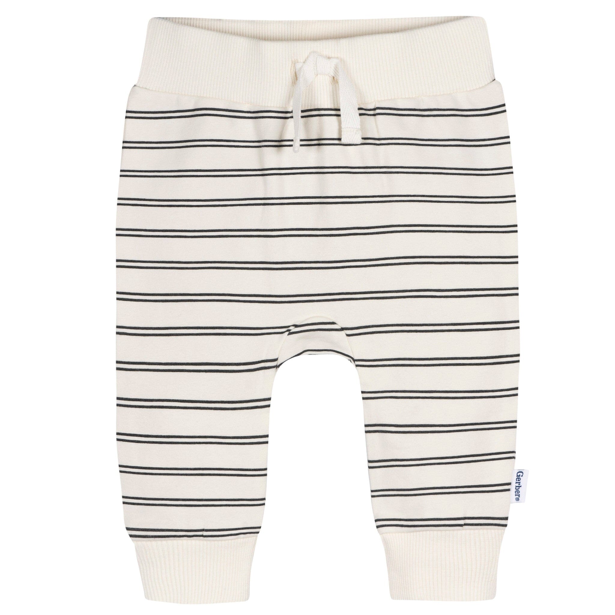 3-Pack Baby & Toddler Boys Stripe, Black, & Grey Jogger Pants - Image 10