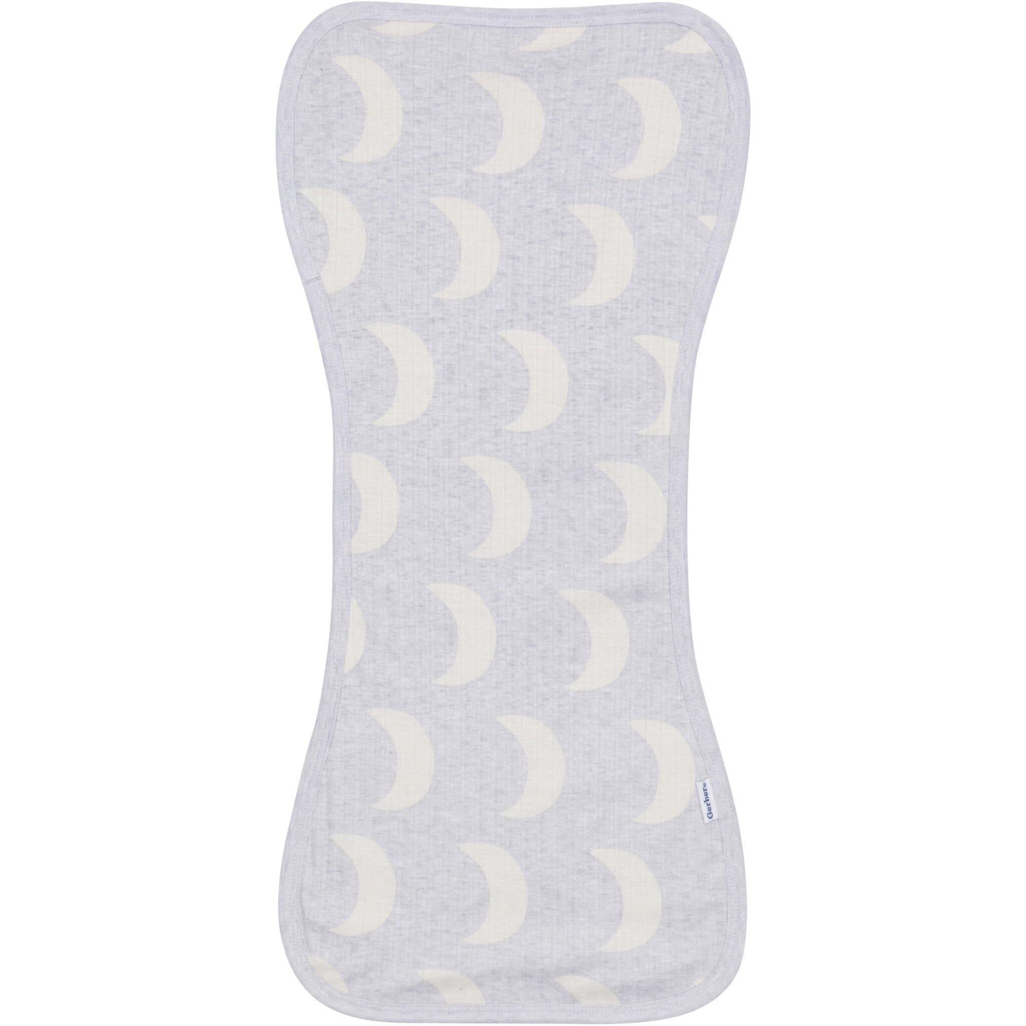 3-Piece Baby Neutral Grey Moons Bandana Bib & Burpcloth Set - Image 2