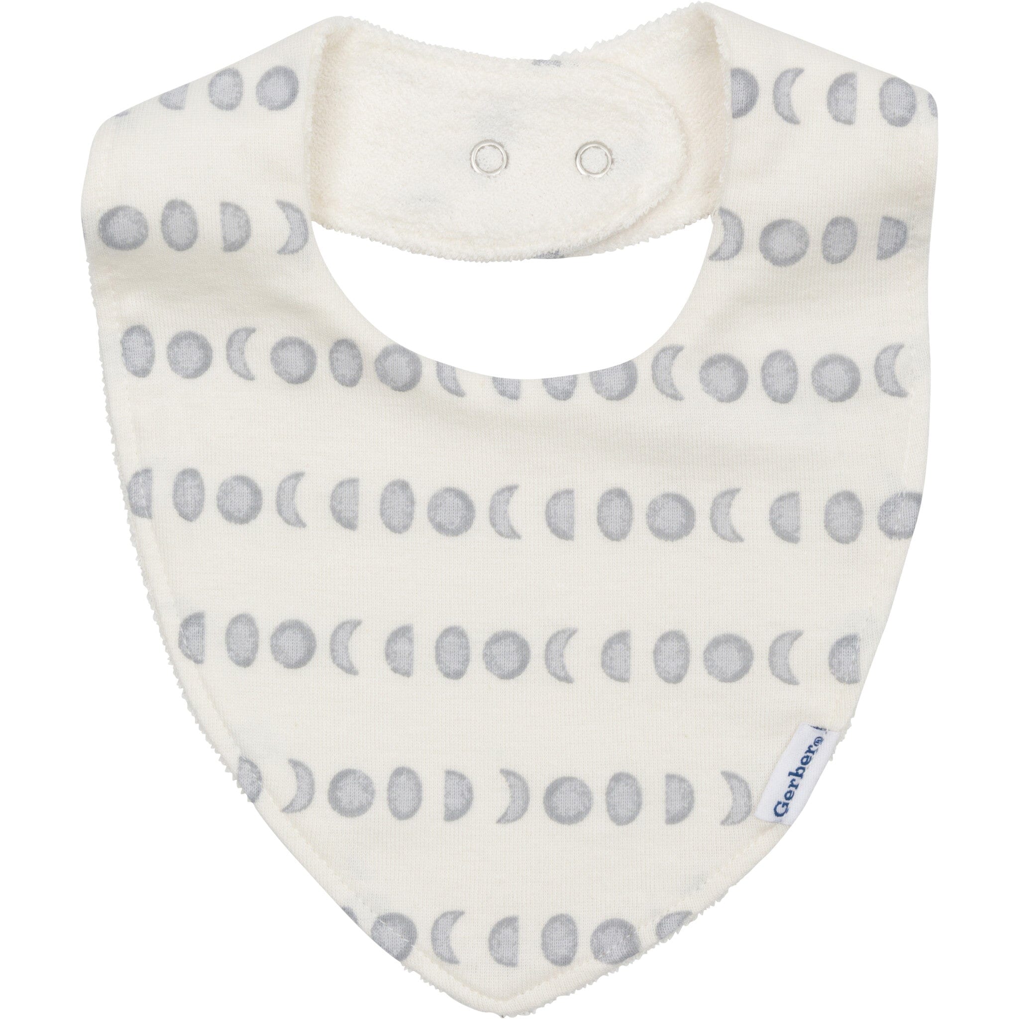 3-Piece Baby Neutral Grey Moons Bandana Bib & Burpcloth Set - Image 3