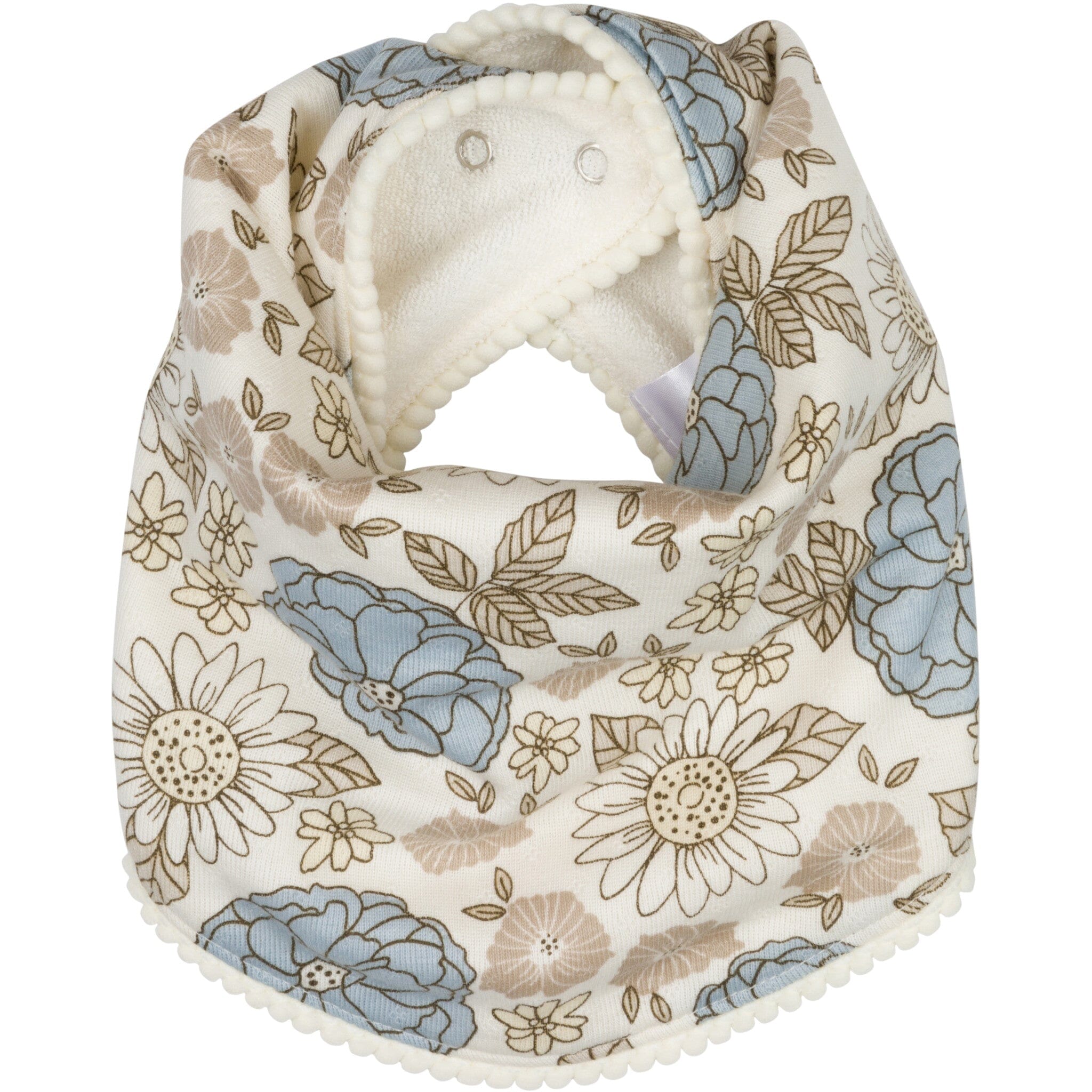 3-Piece Baby Girls Girl Retro Floral Bandana Bib & Burpcloth Set - Image 4