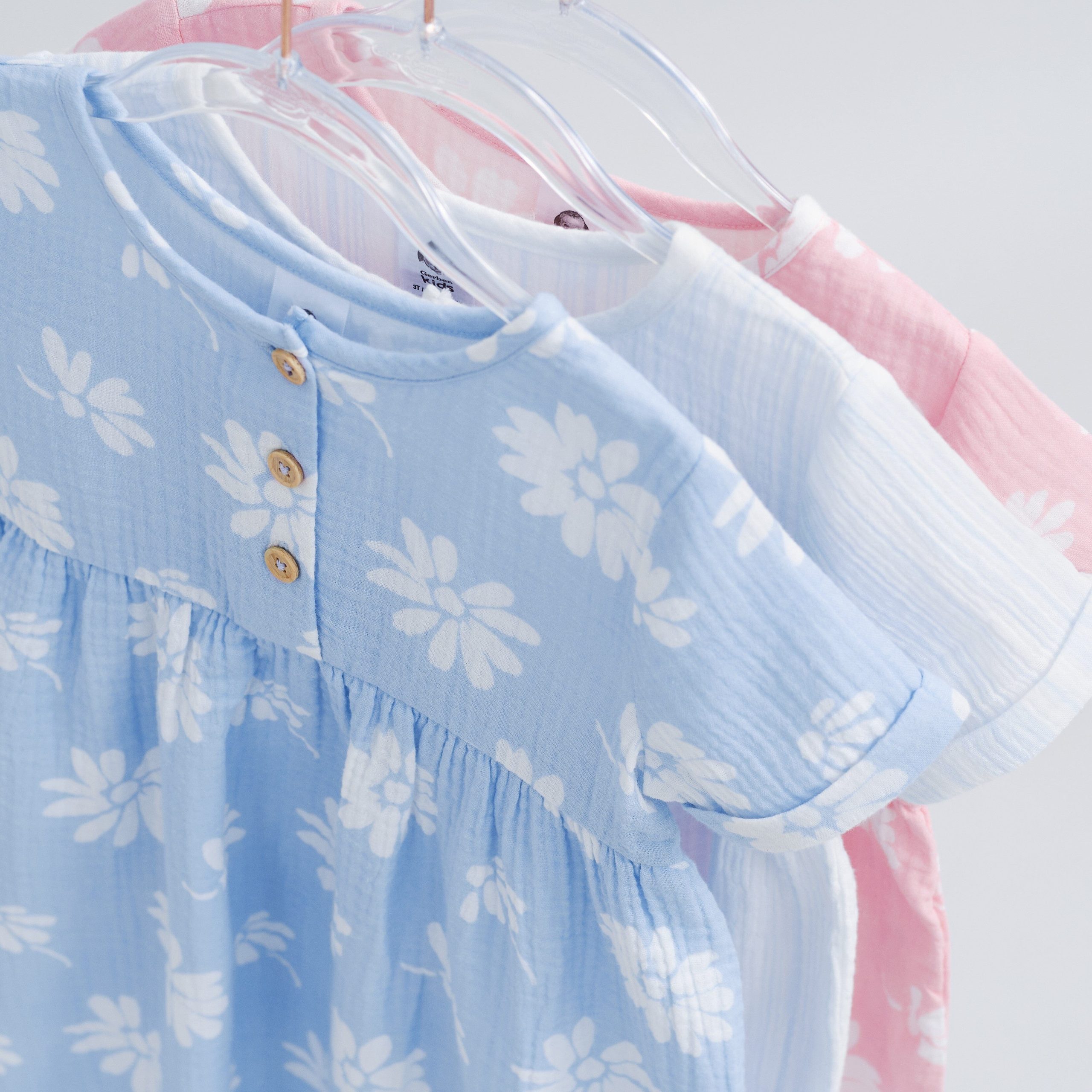 Infant & Toddler Girls Blue Floral Gauze Dress - Image 5