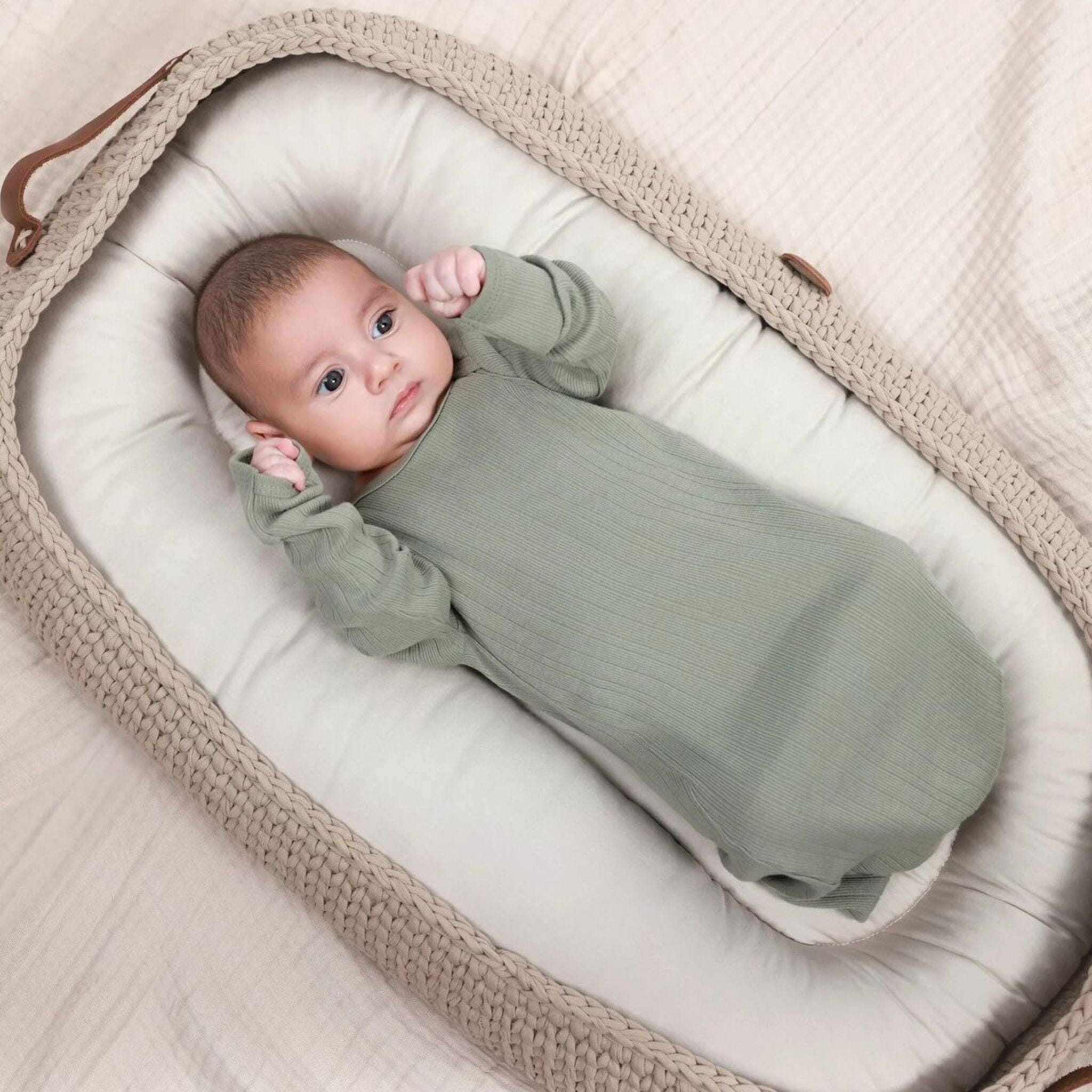 3-Pack Baby Neutral Earth Tones Lap Shoulder Gowns - Image 2