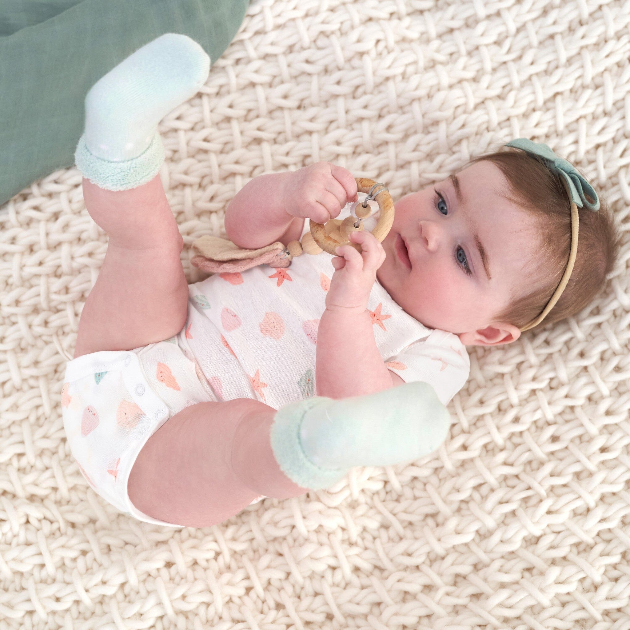 2-Pack Baby Girls She Sells Sea Shells Terry Socks - Image 2