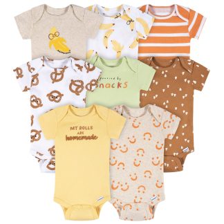 8-Pack Baby Neutral Peeling Good Short Sleeve Onesies® Bodysuits