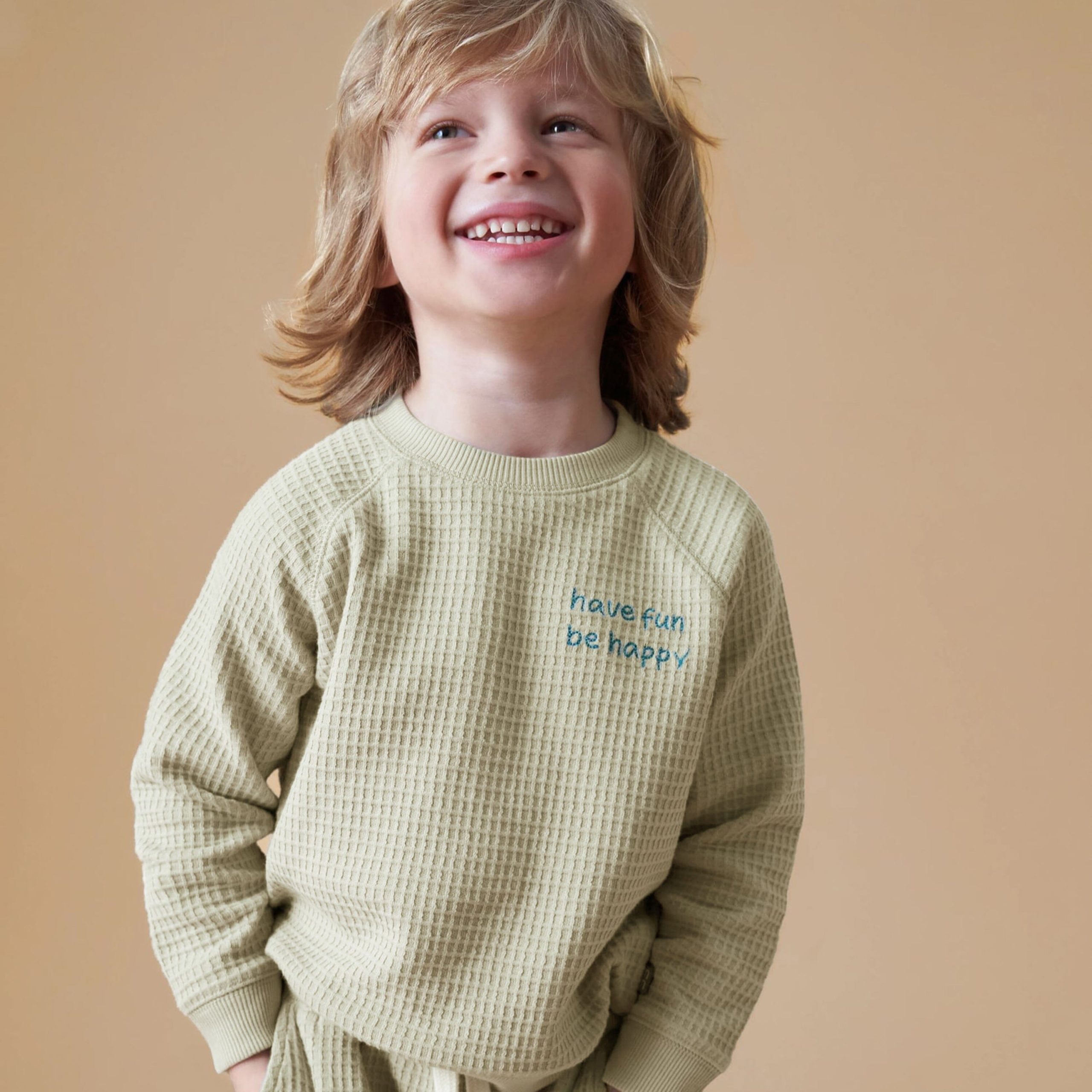 2-Piece Infant & Toddler Boys Light Green Long Sleeve Top and Shorts Set - Image 3