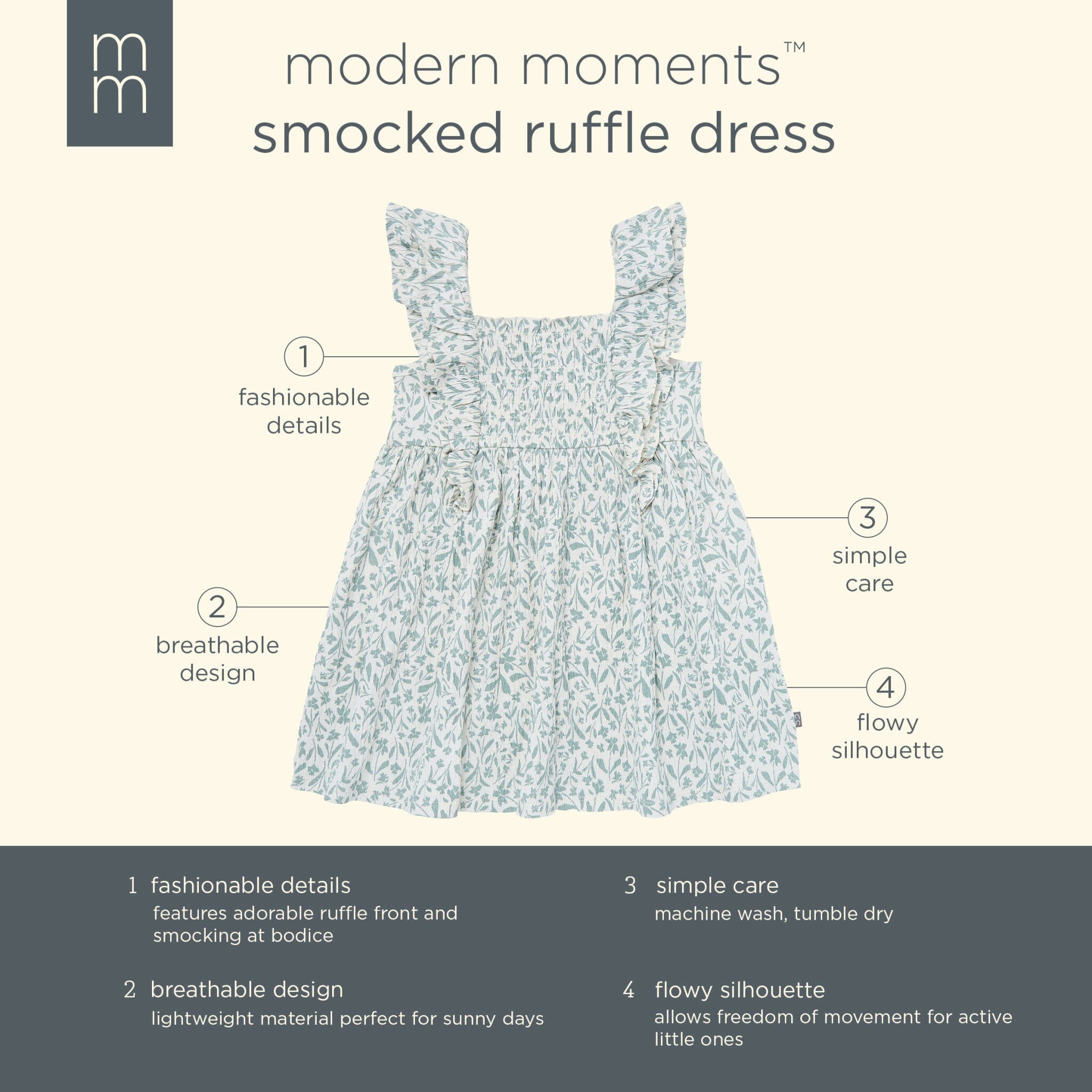 Infant & Toddler Girls Daffodil Smocked Ruffle Dress - Image 4