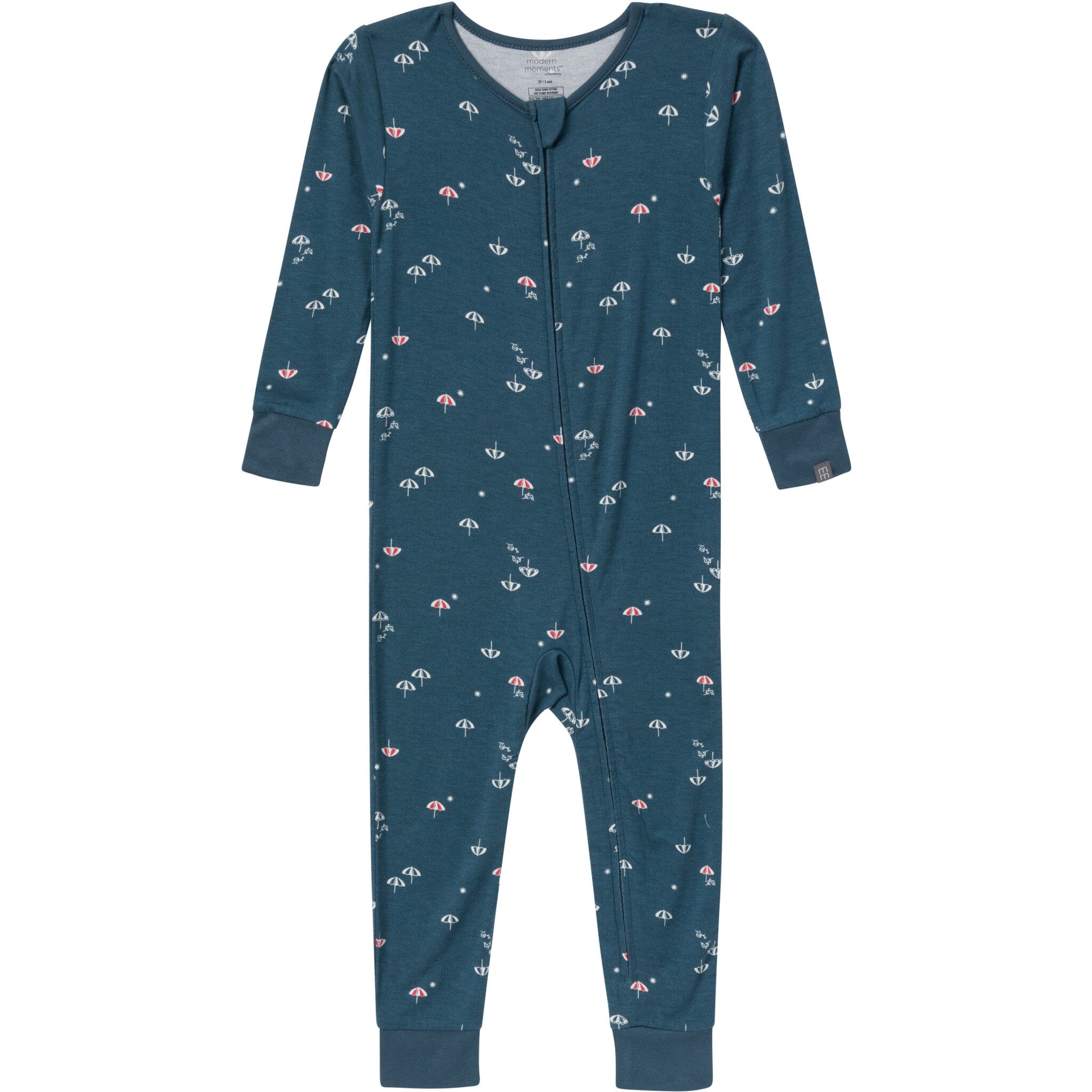 2-Pack Baby & Toddler Neutral Blue Umbrella Viscose Snug Fitting Footless Pajamas - Image 10
